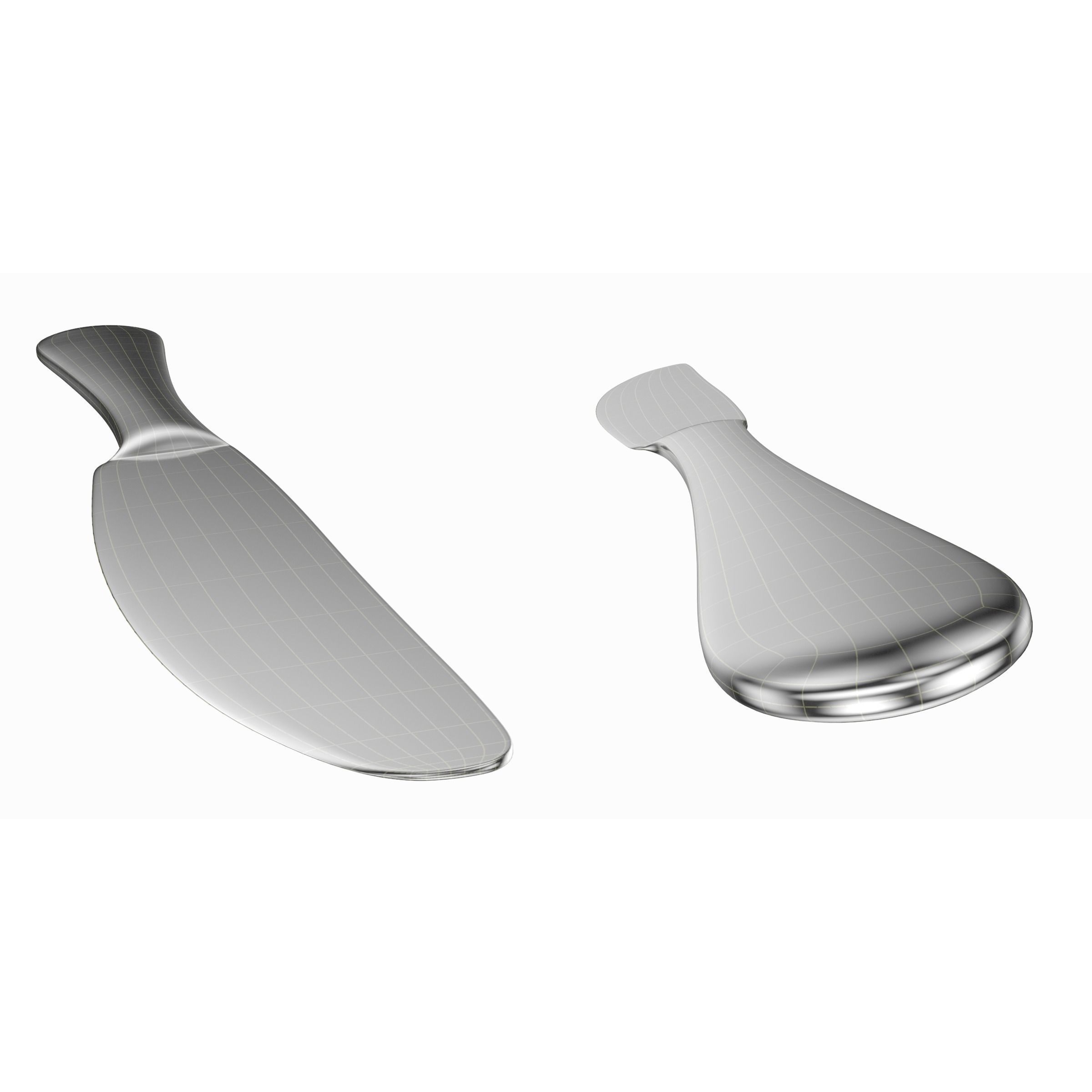 Cutlery 3D Model – Low Poly Dinner Knife, Fork, Spoon, FBX - View 13