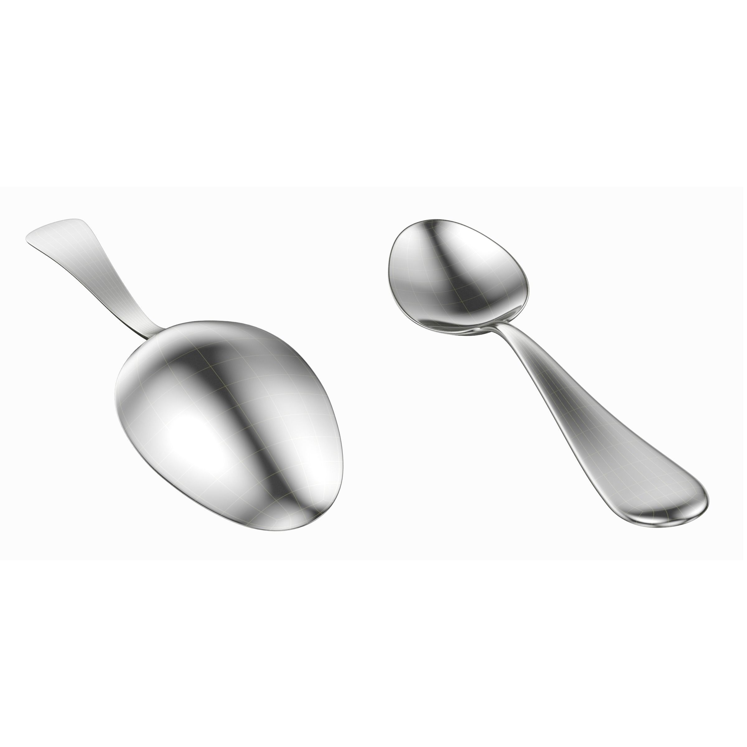 Cutlery 3D Model – Low Poly Dinner Knife, Fork, Spoon, FBX - View 14