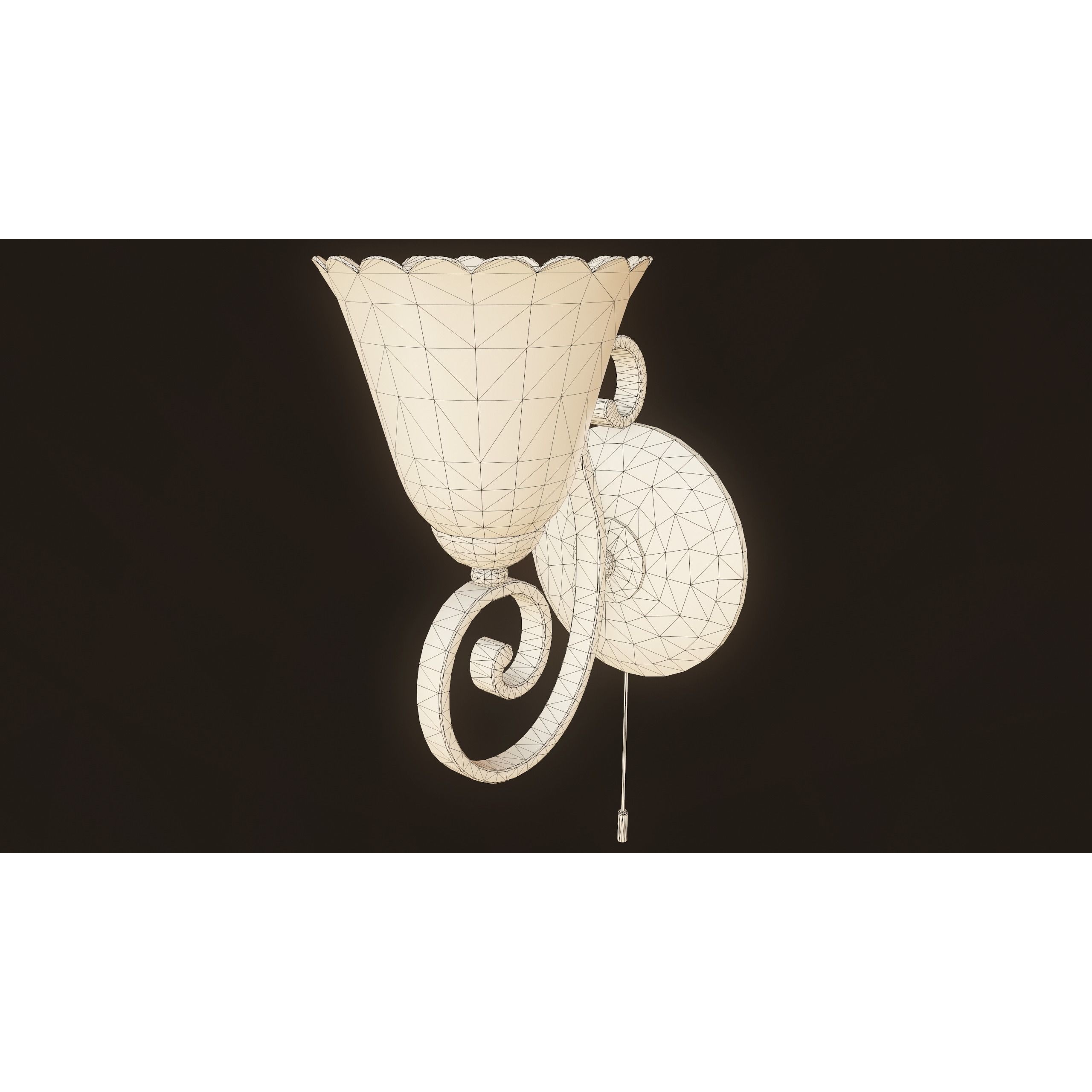 Victorian Wall Lamp 3D Model – Low Poly Game Ready PBR Asset, FBX