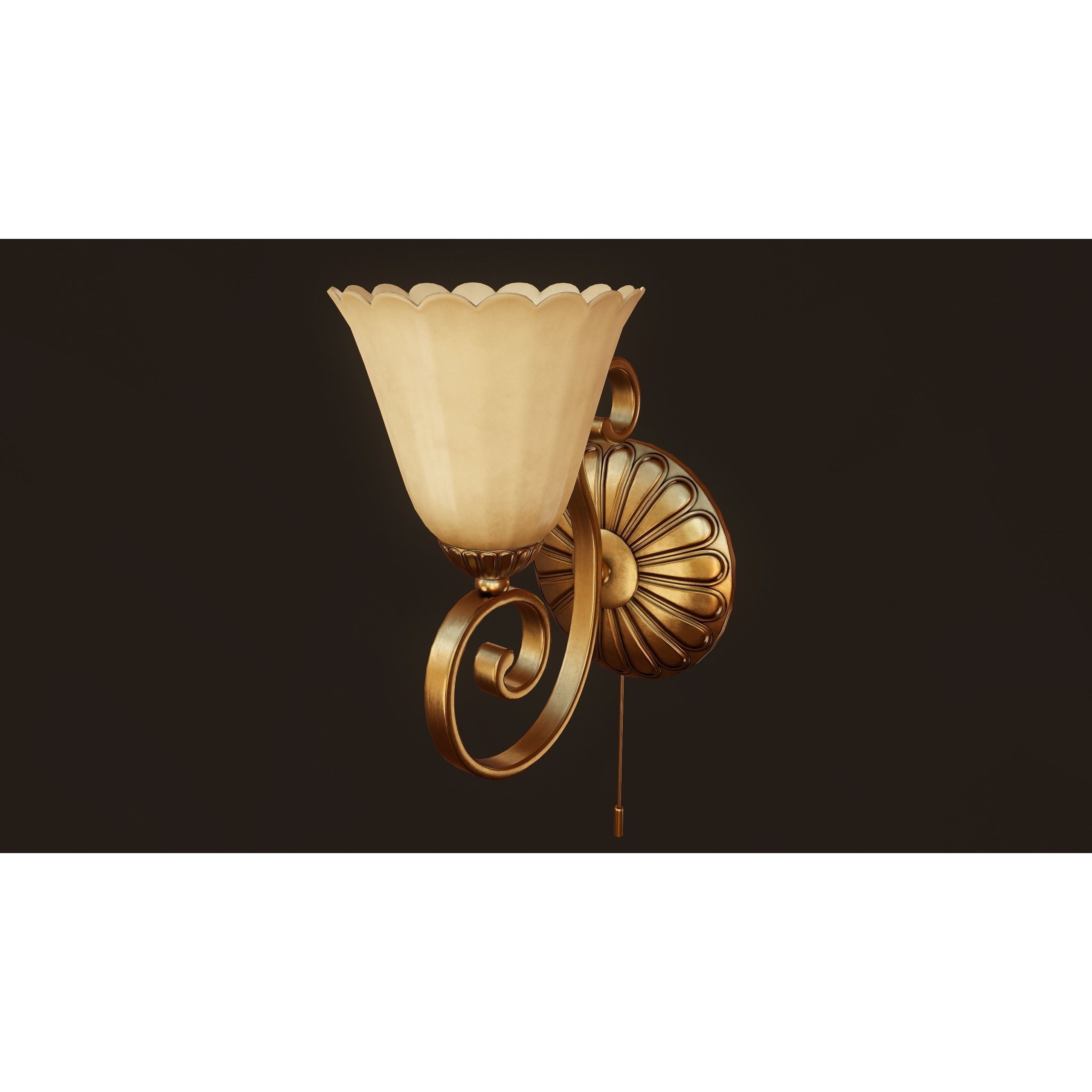 Victorian Wall Lamp 3D Model – Low Poly Game Ready PBR Asset, FBX - View 5