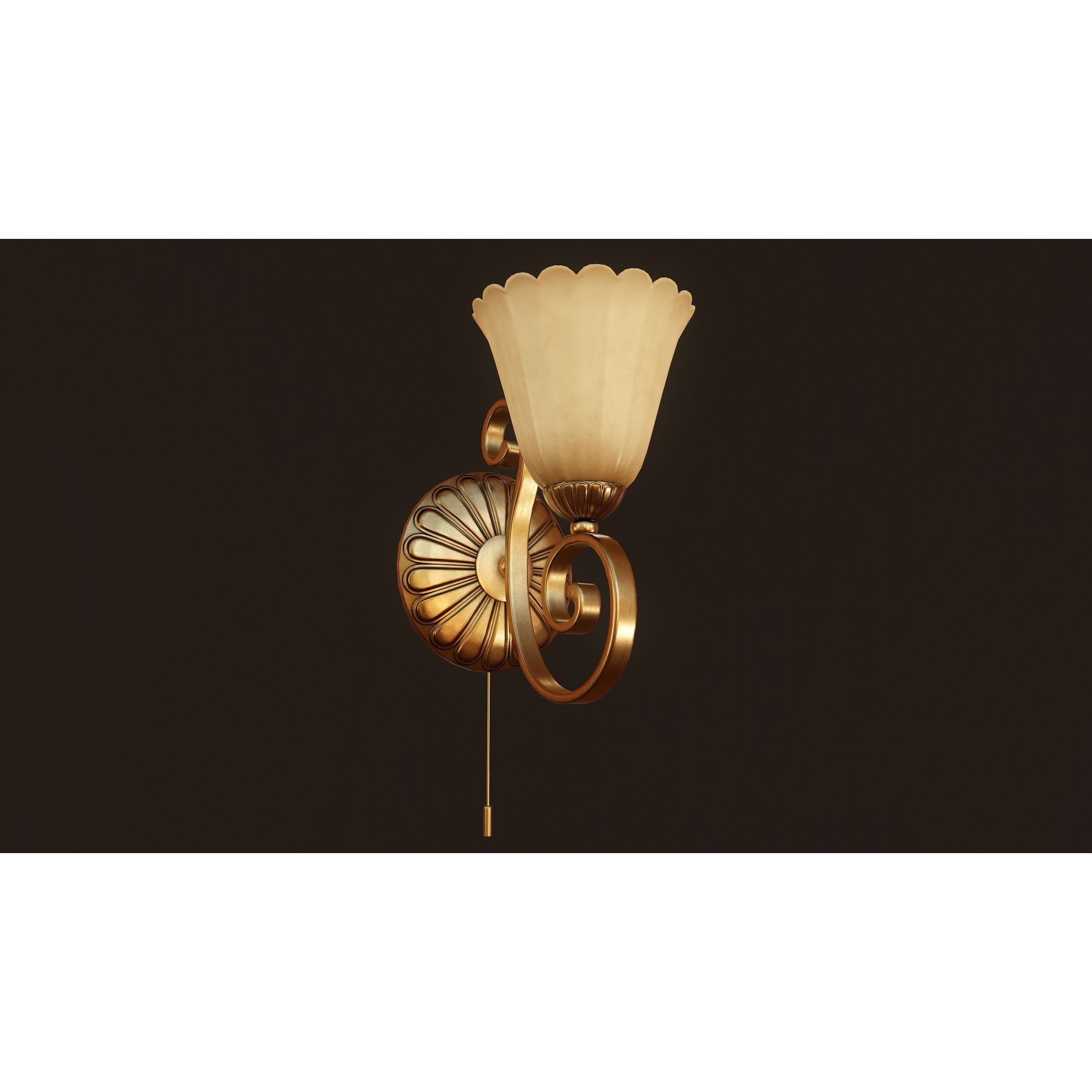 Victorian Wall Lamp 3D Model – Low Poly Game Ready PBR Asset, FBX - View 6