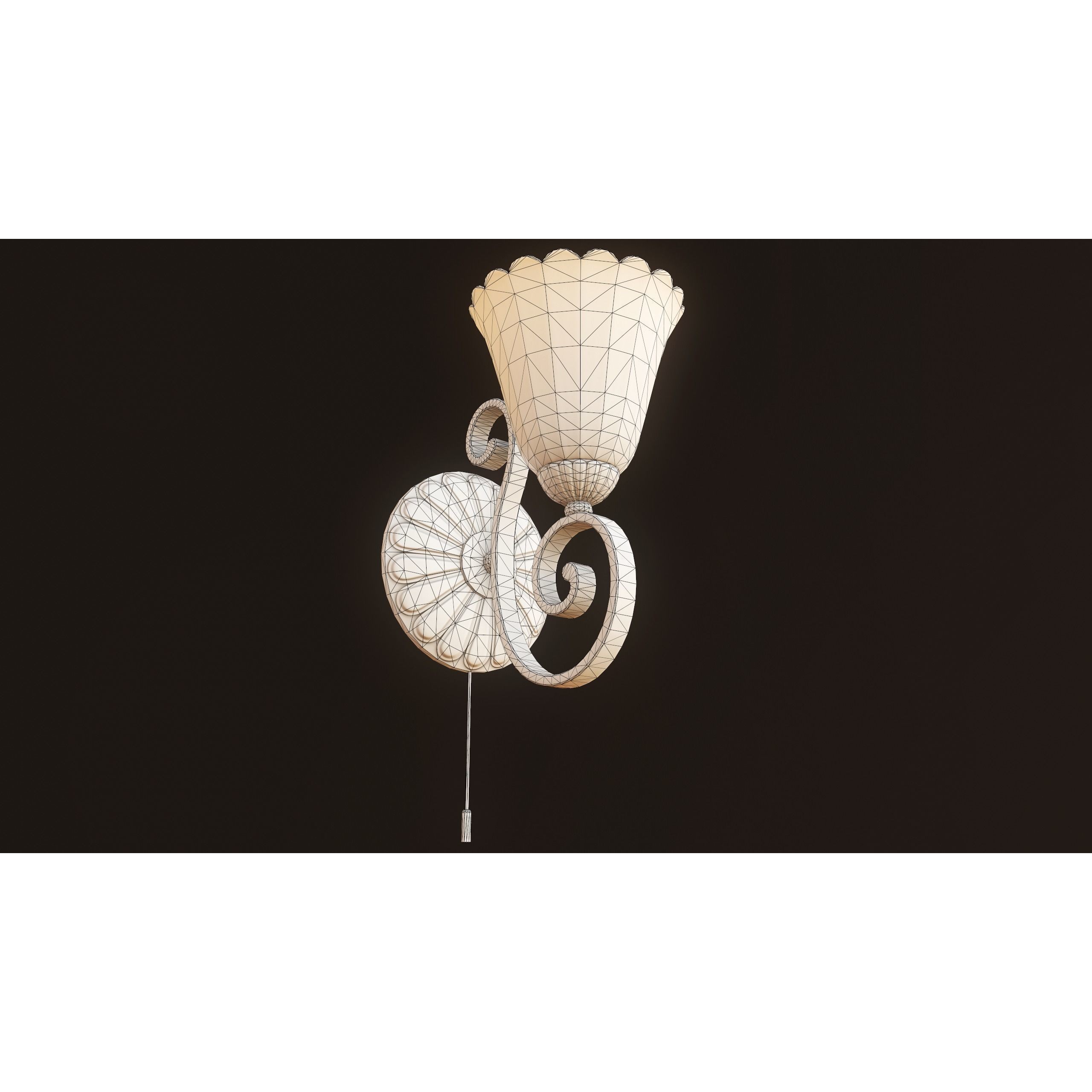 Victorian Wall Lamp 3D Model – Low Poly Game Ready PBR Asset, FBX - View 8