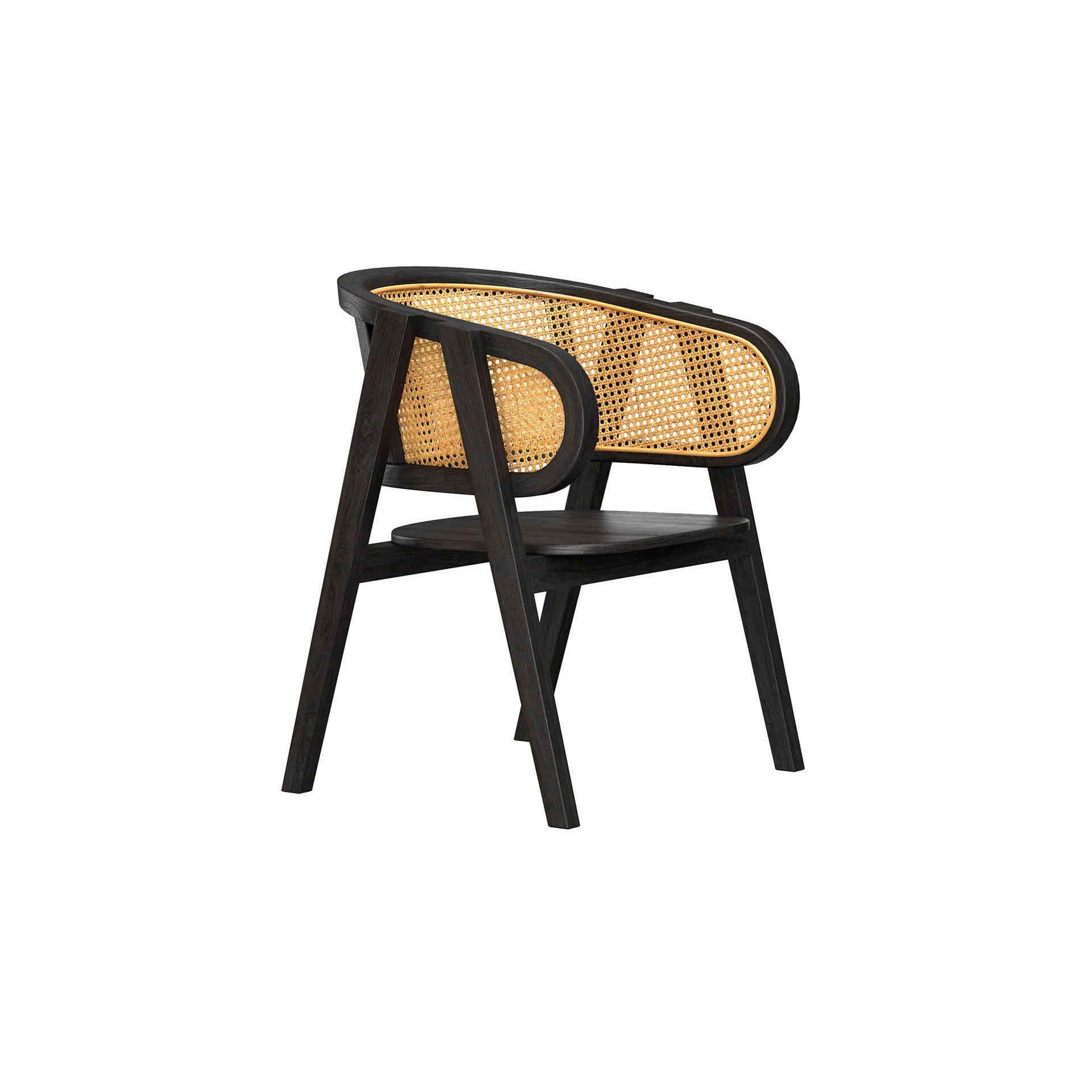 Black Rattan Chair 3D Model – High Poly Game-Ready Asset, FBX - View 3