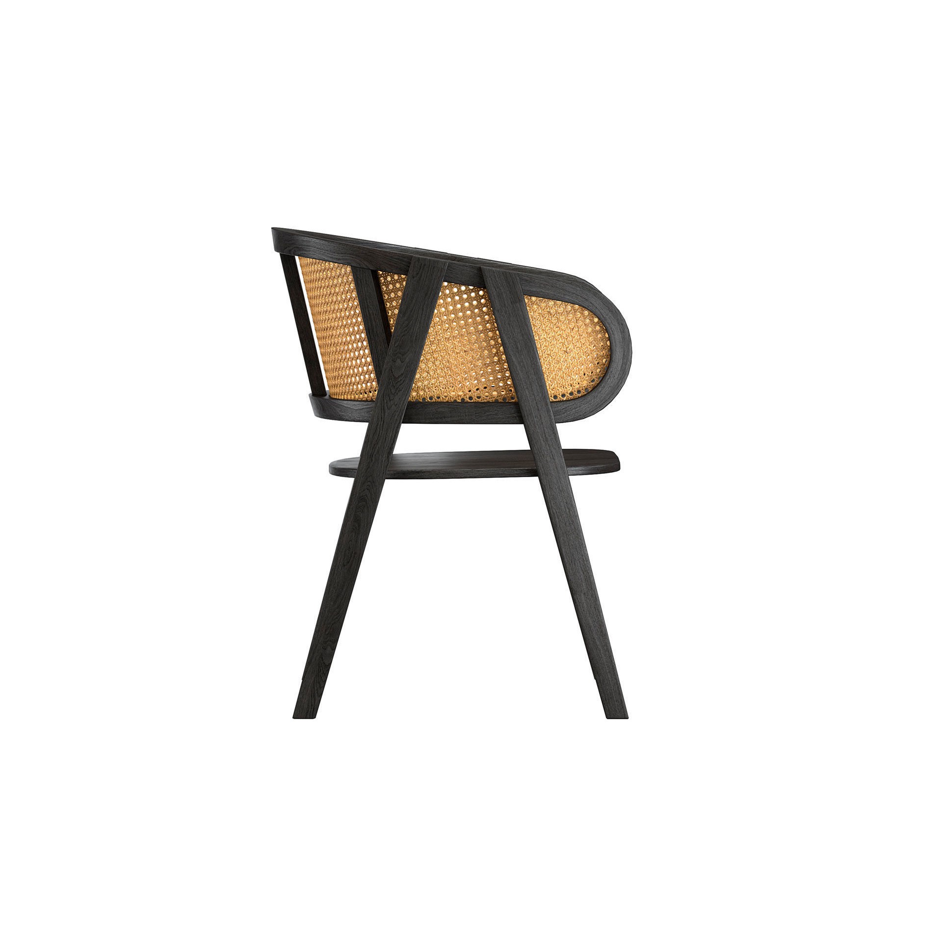 Black Rattan Chair 3D Model – High Poly Game-Ready Asset, FBX - View 4