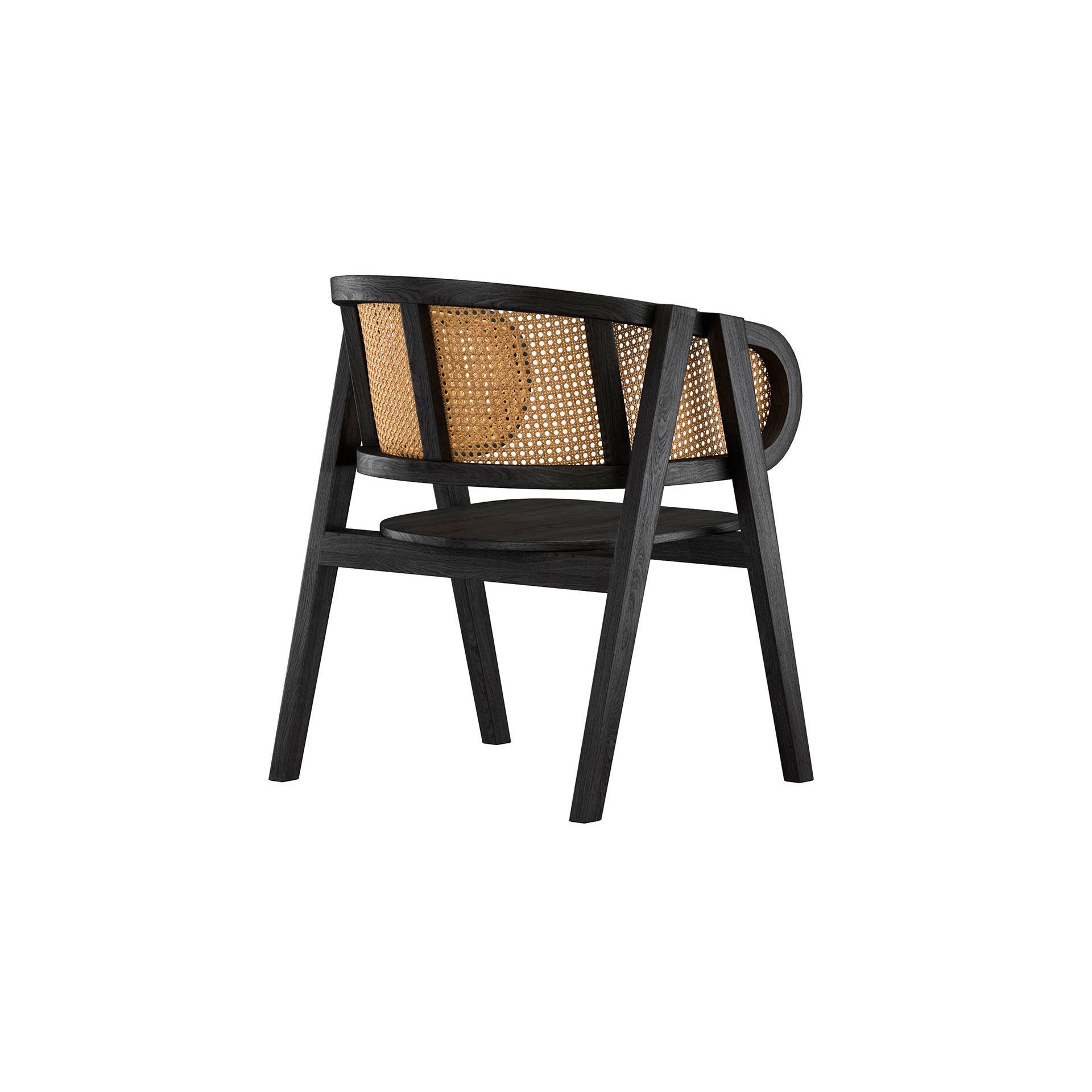 Black Rattan Chair 3D Model – High Poly Game-Ready Asset, FBX - View 5