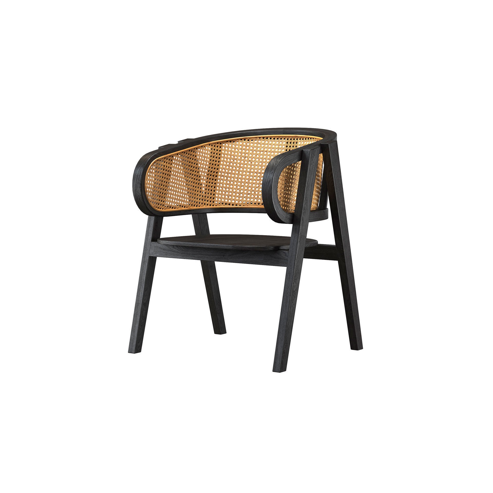 Black Rattan Chair 3D Model – High Poly Game-Ready Asset, FBX - View 7