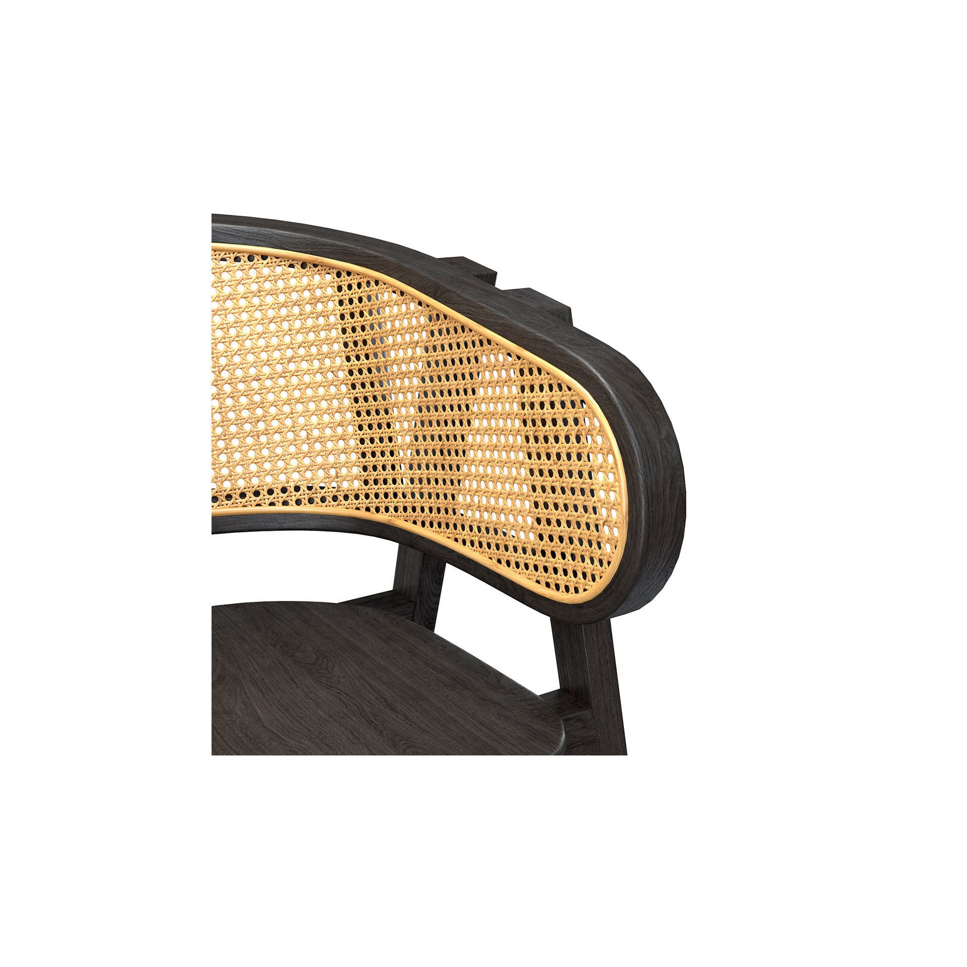 Black Rattan Chair 3D Model – High Poly Game-Ready Asset, FBX - View 9