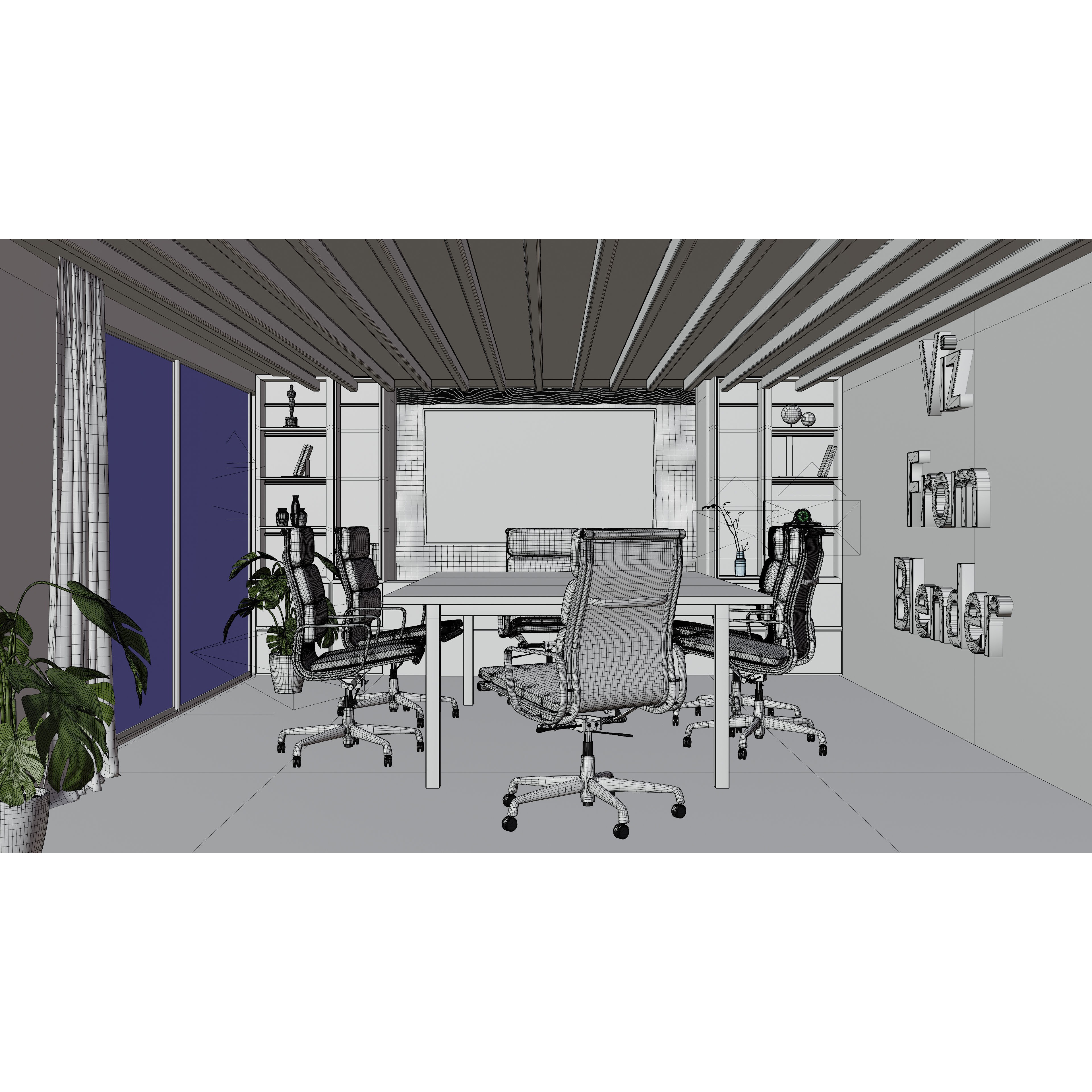 Photorealistic Office 3D Model – High Poly Interior Scene, Blender - View 6