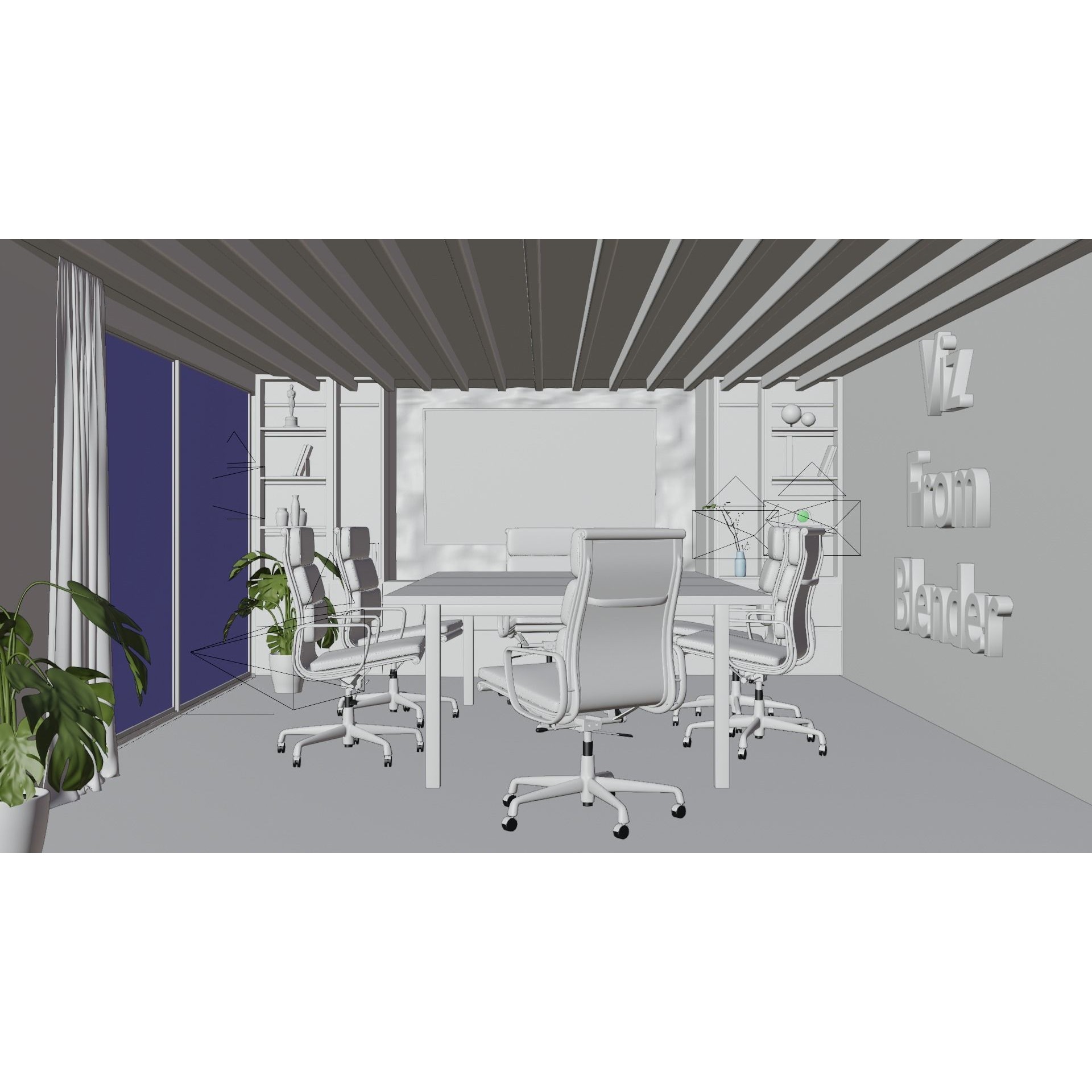 Photorealistic Office 3D Model – High Poly Interior Scene, Blender - View 7