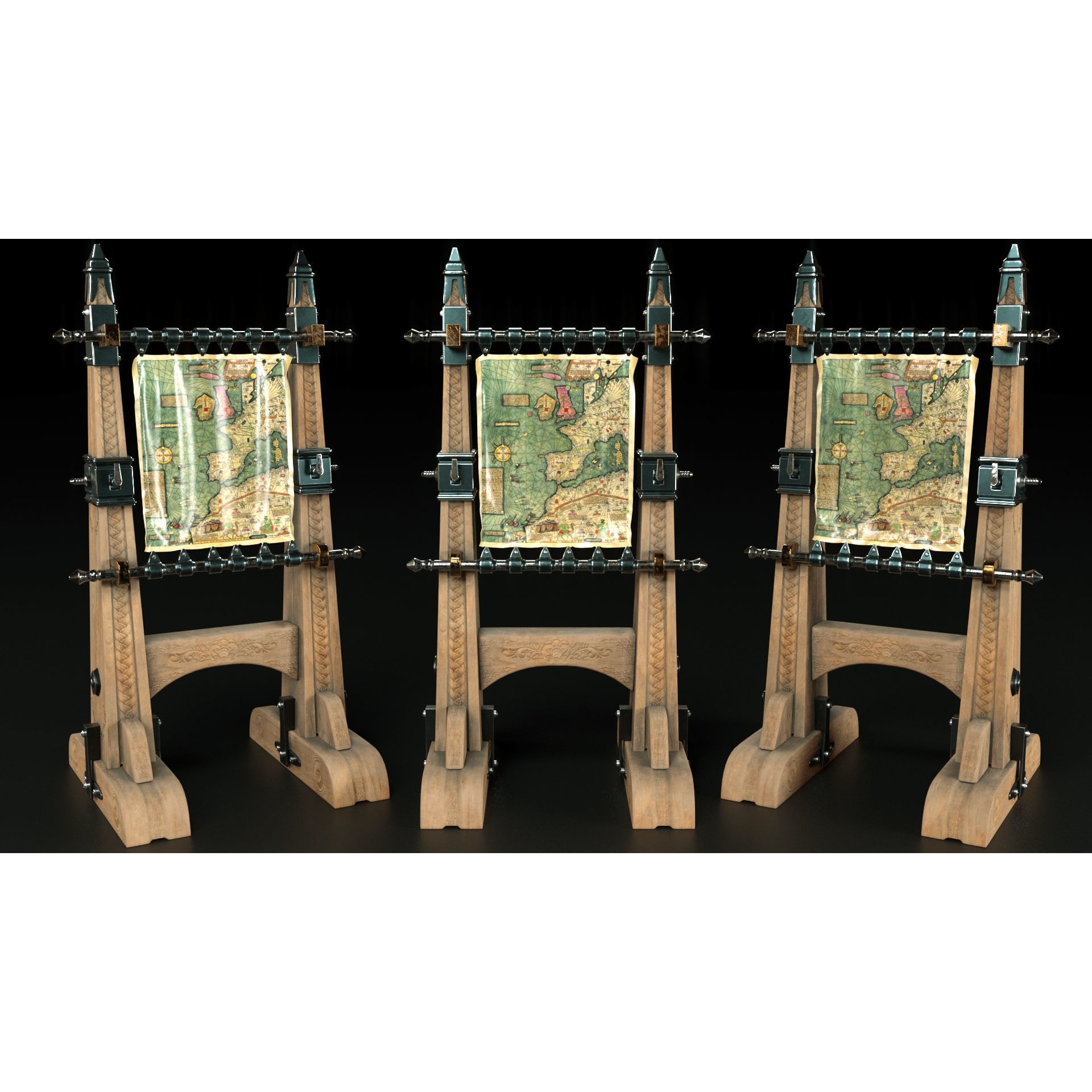 Medieval Furniture 3D Model – PBR Textured Game Asset, FBX, OBJ - View 20