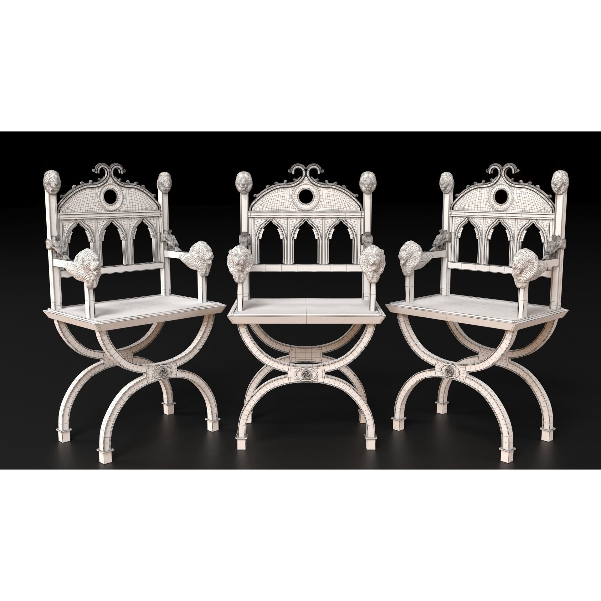 Medieval Furniture 3D Model – PBR Textured Game Asset, FBX, OBJ - View 27