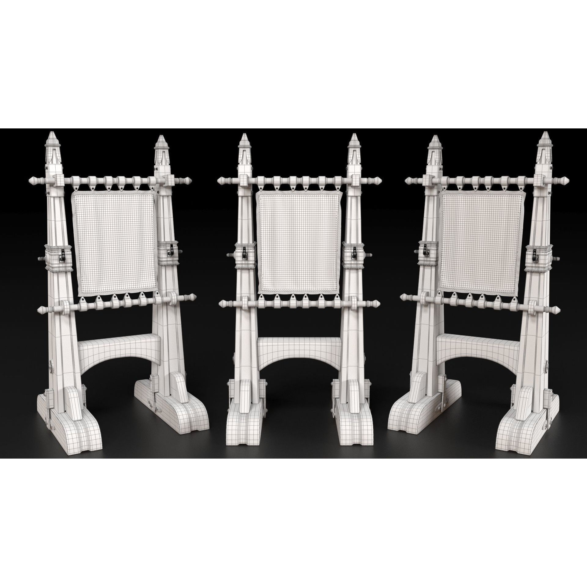 Medieval Furniture 3D Model – PBR Textured Game Asset, FBX, OBJ - View 32