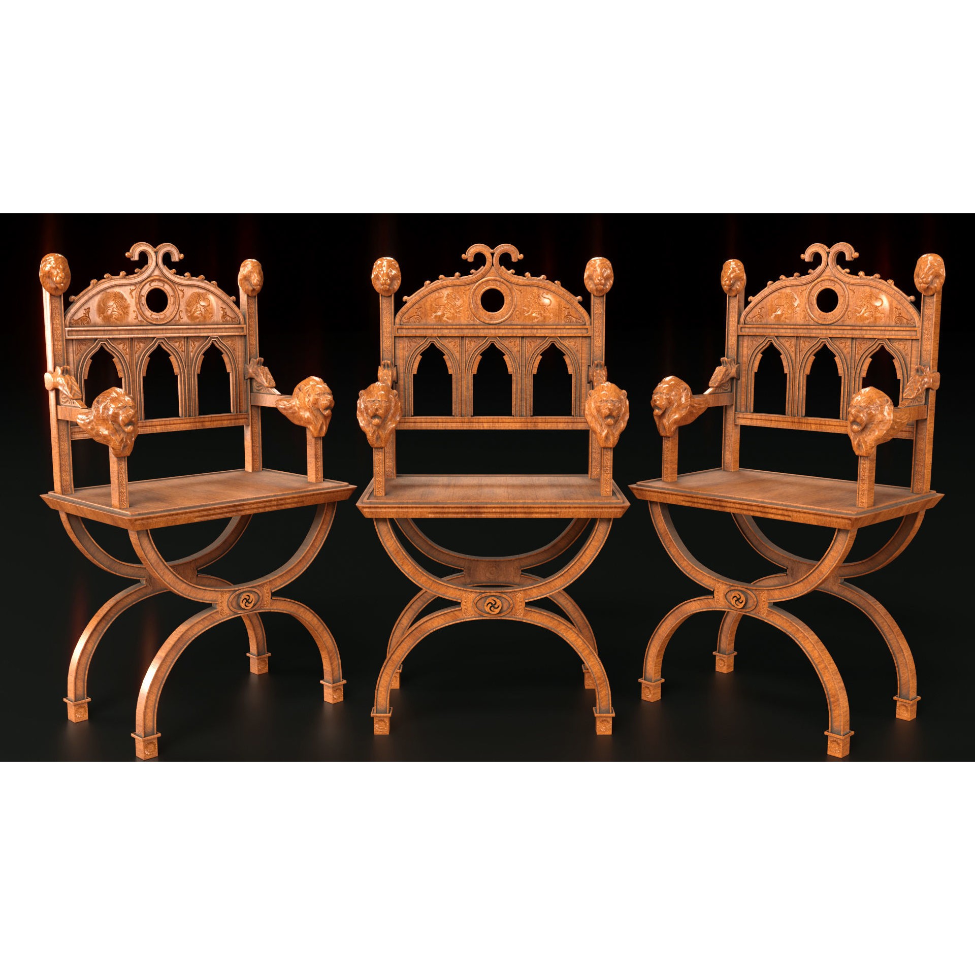 Medieval Furniture 3D Model – PBR Textured Game Asset, FBX, OBJ - View 7