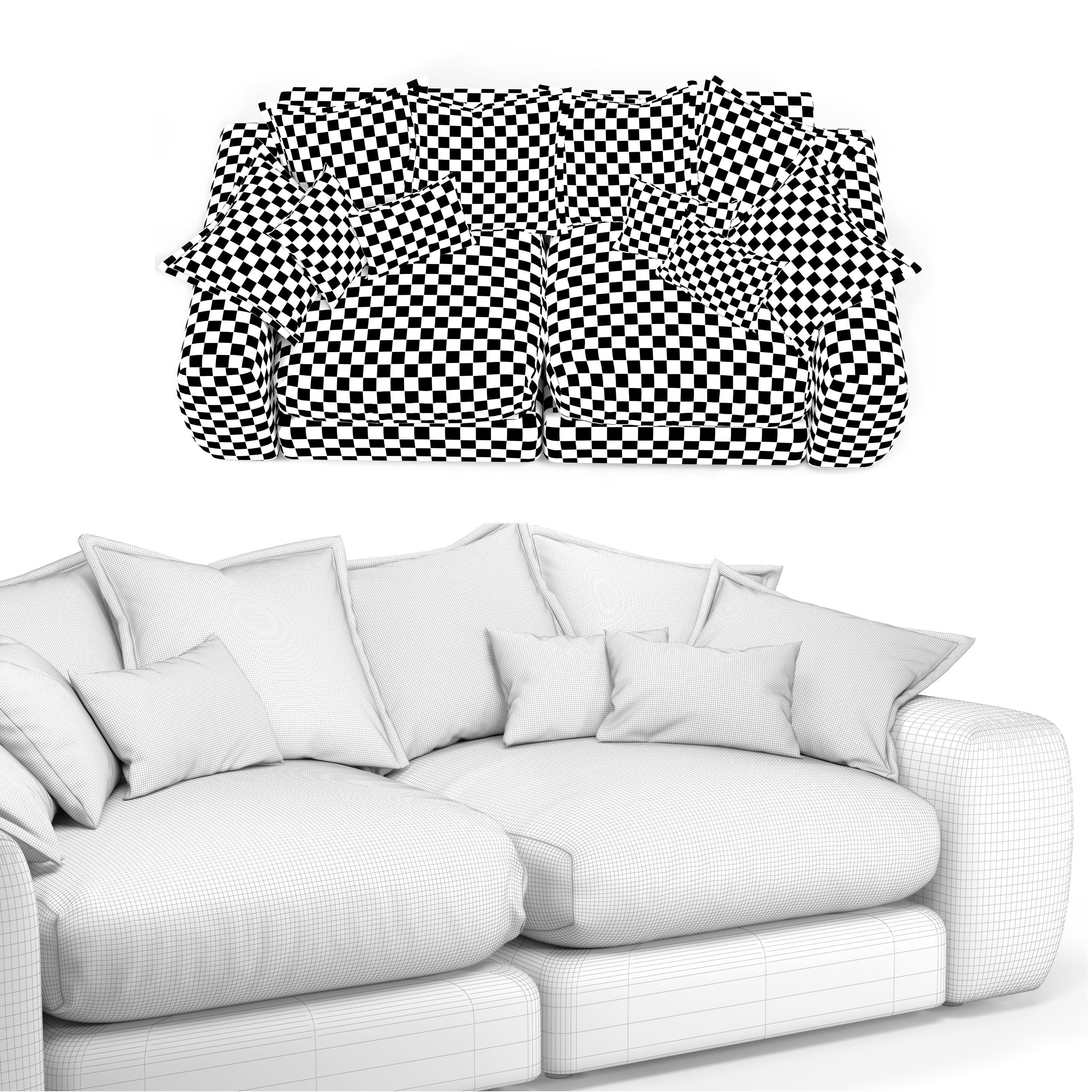 Wodge1 Sofa 3D Model – Modern Furniture with PBR Textures, FBX - View 15