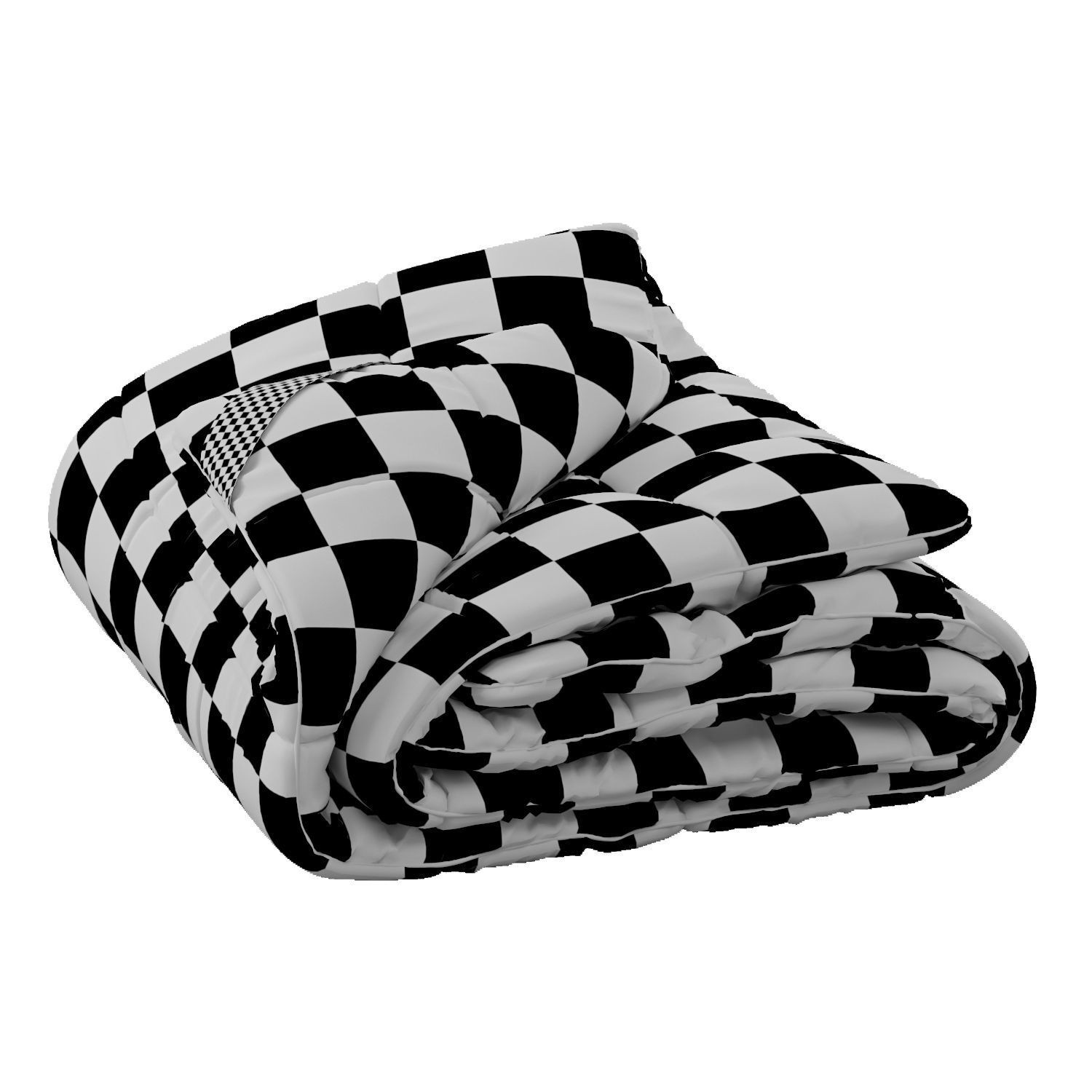 Rolled-Up Duvet 3D Model – High Poly PBR Asset, FBX, OBJ - View 15