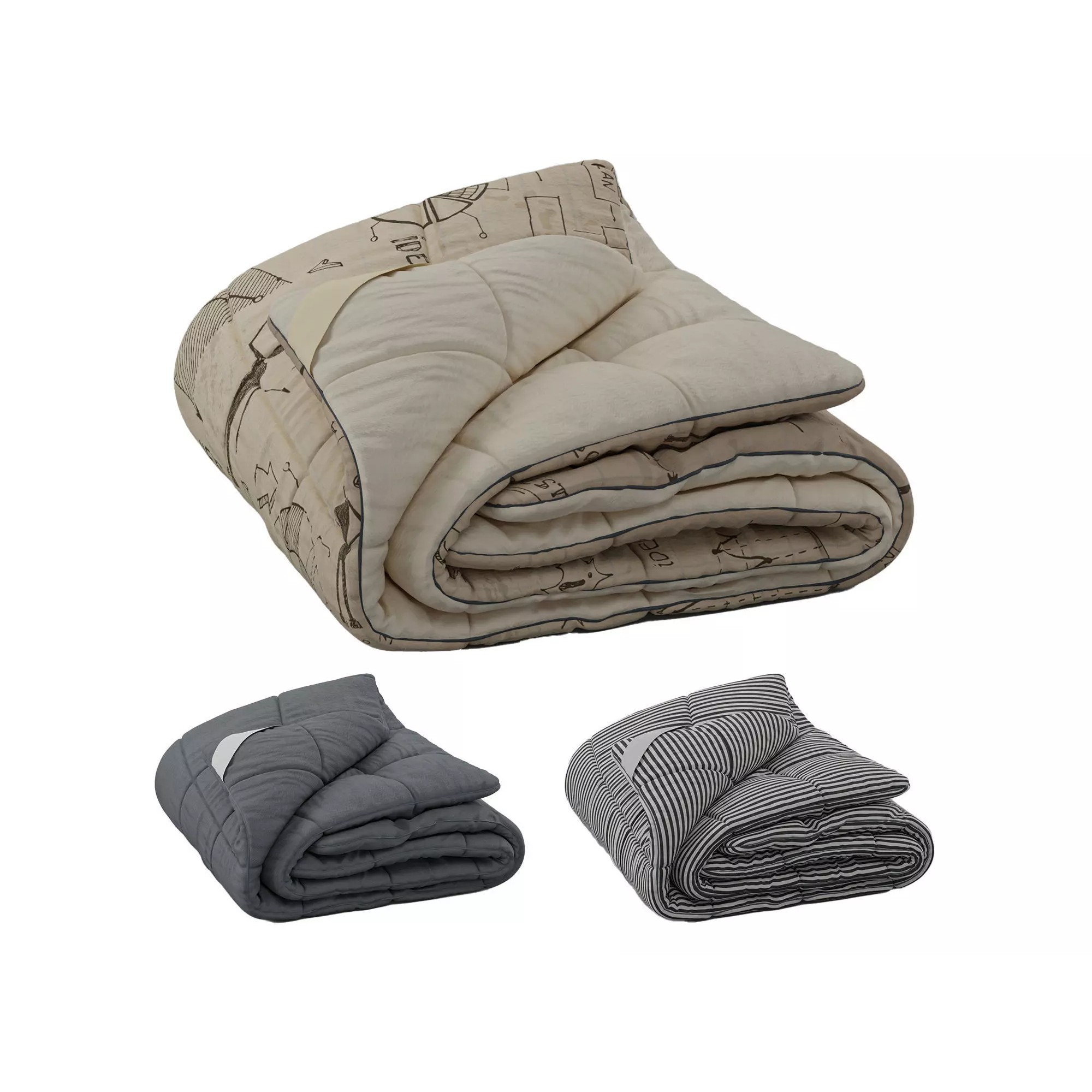 Rolled-Up Duvet 3D Model – High Poly PBR Asset, FBX, OBJ - View 2