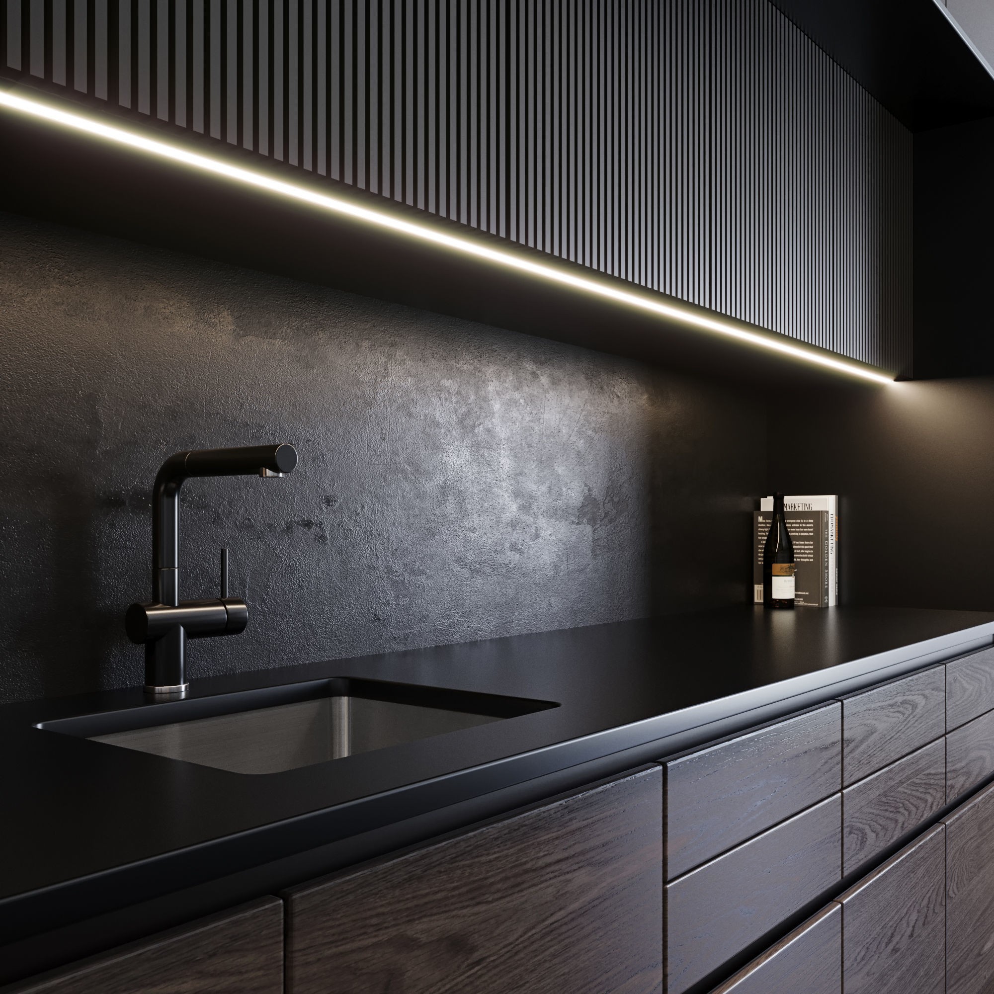Modern Kitchen 3D Model – High Quality Interior Design Asset, FBX, OBJ - View 11