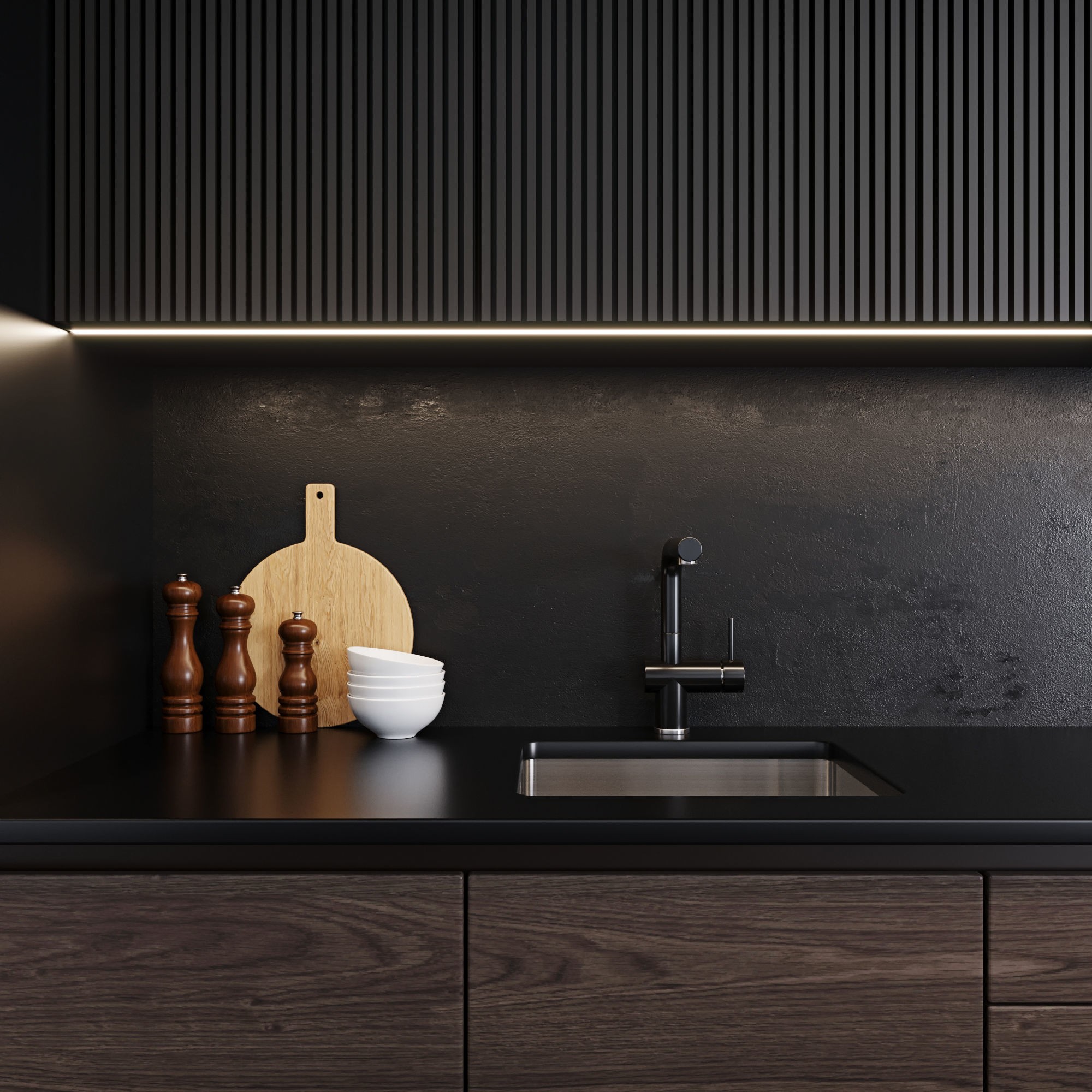 Modern Kitchen 3D Model – High Quality Interior Design Asset, FBX, OBJ - View 12