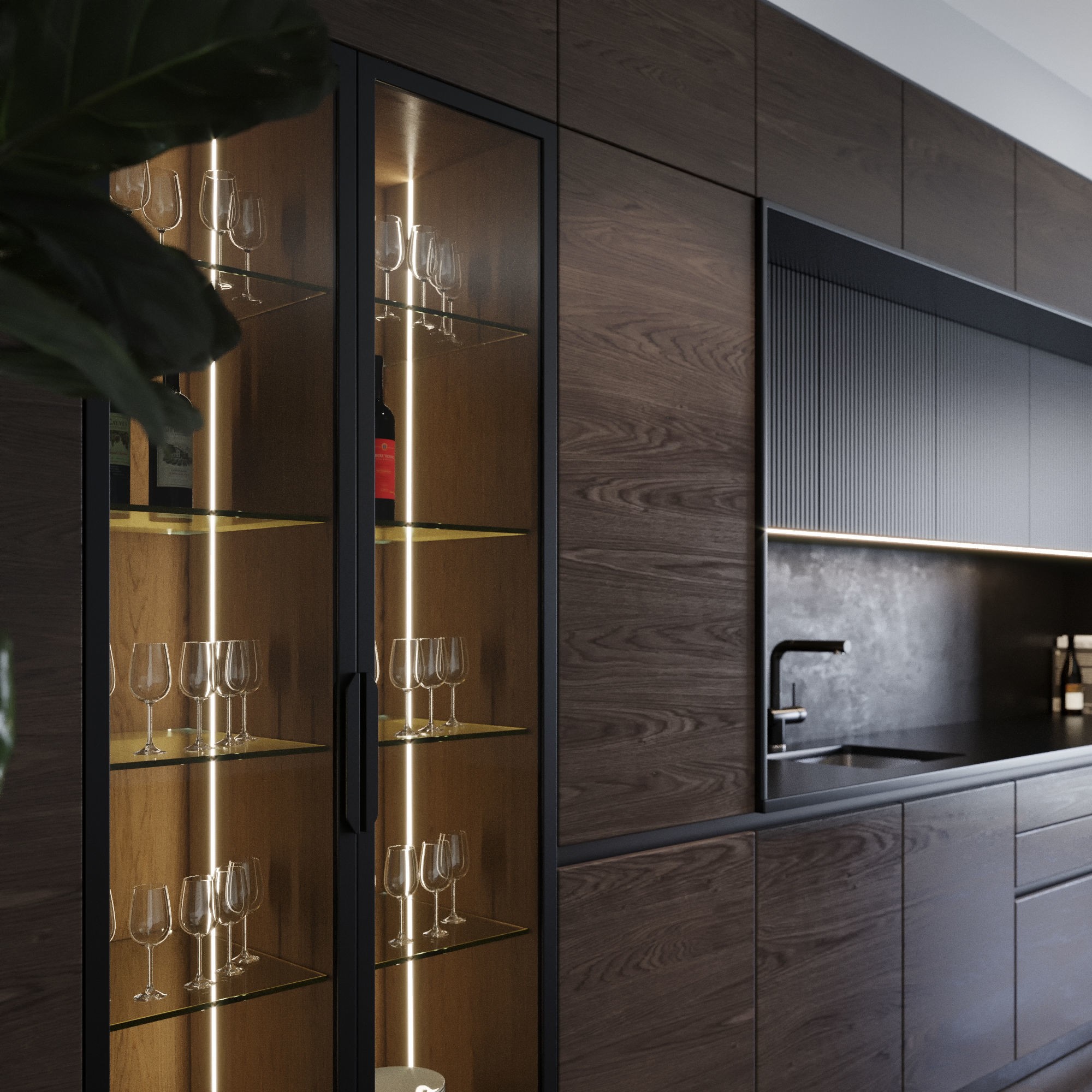 Modern Kitchen 3D Model – High Quality Interior Design Asset, FBX, OBJ - View 9