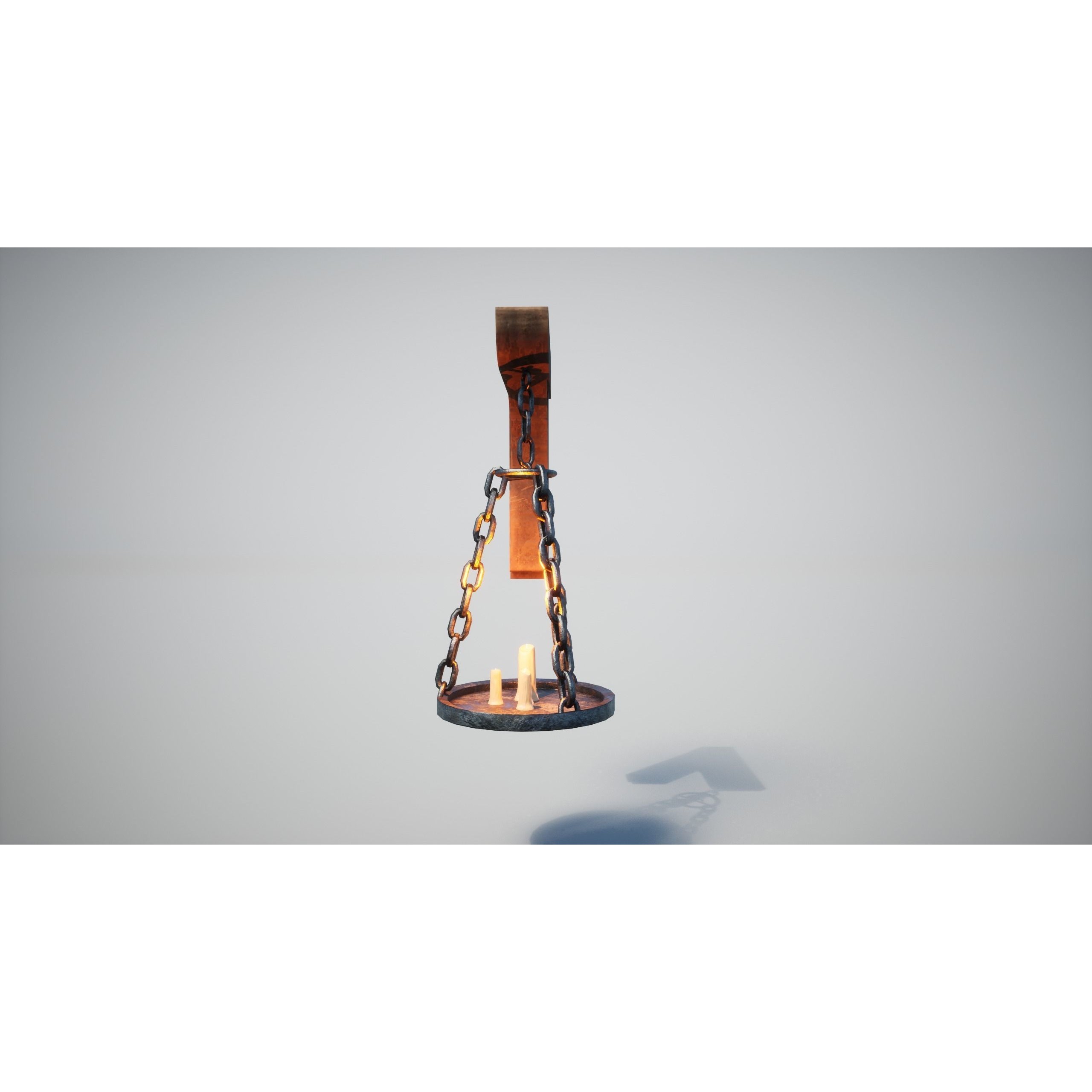 Medieval Lamp 3D Model – Low Poly PBR Game Asset, FBX, OBJ - View 5