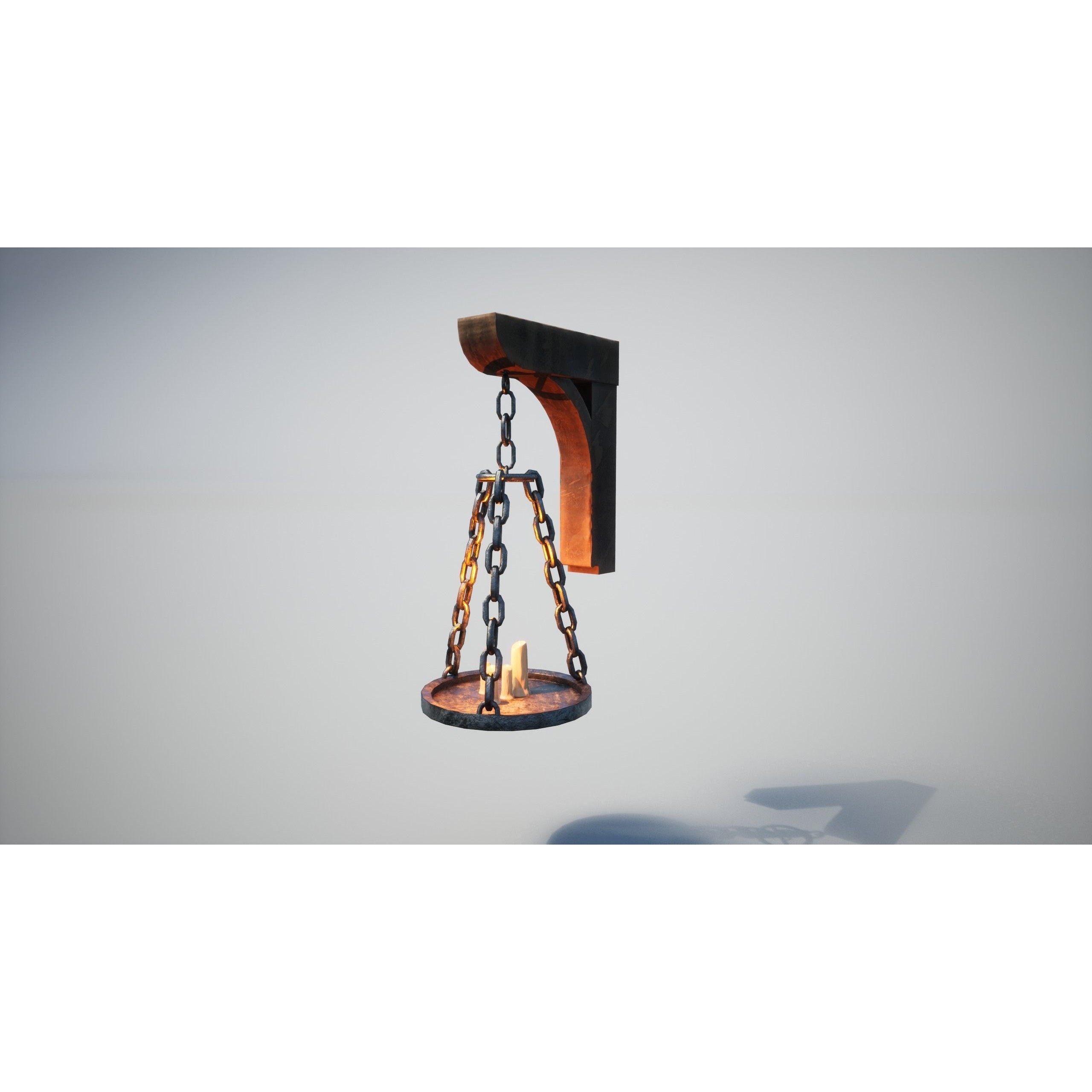 Medieval Lamp 3D Model – Low Poly PBR Game Asset, FBX, OBJ - View 6