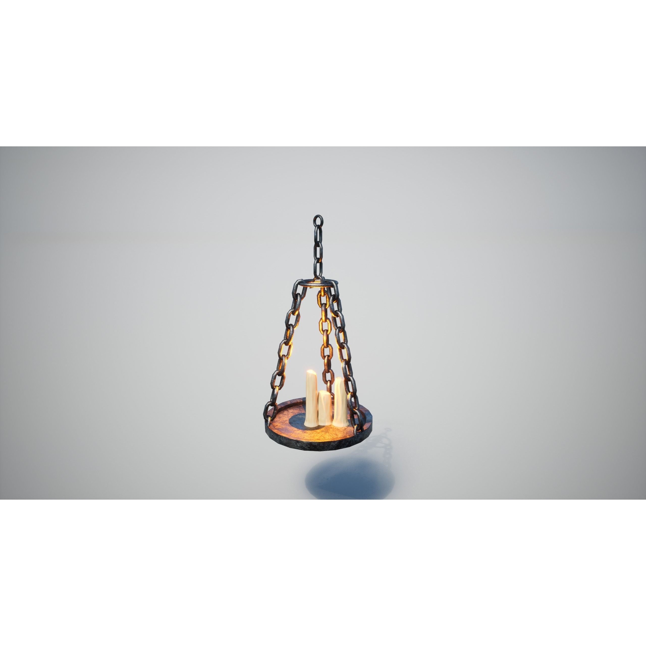 Medieval Lamp 3D Model – Low Poly PBR Game Asset, FBX, OBJ - View 7