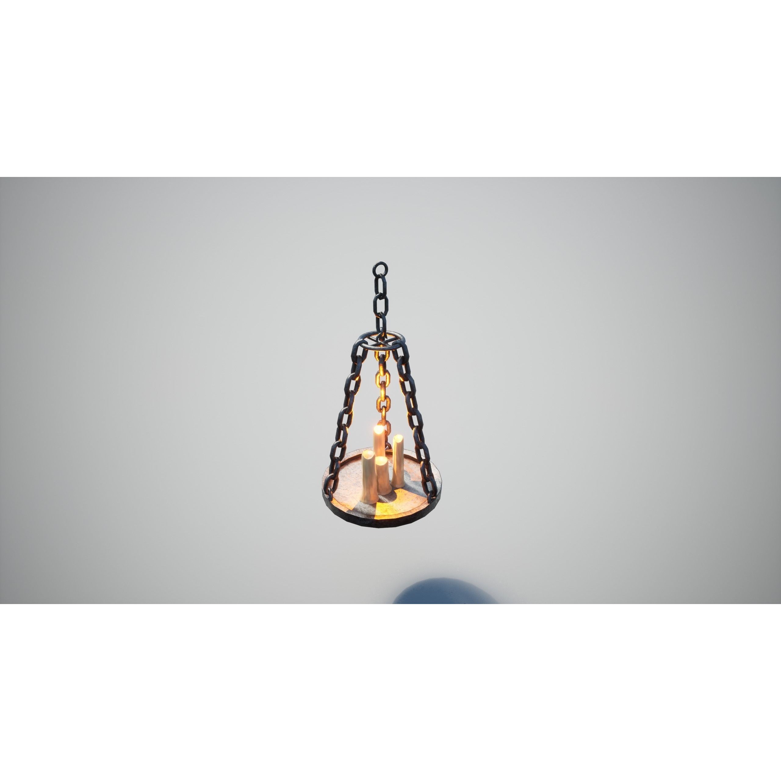 Medieval Lamp 3D Model – Low Poly PBR Game Asset, FBX, OBJ - View 8