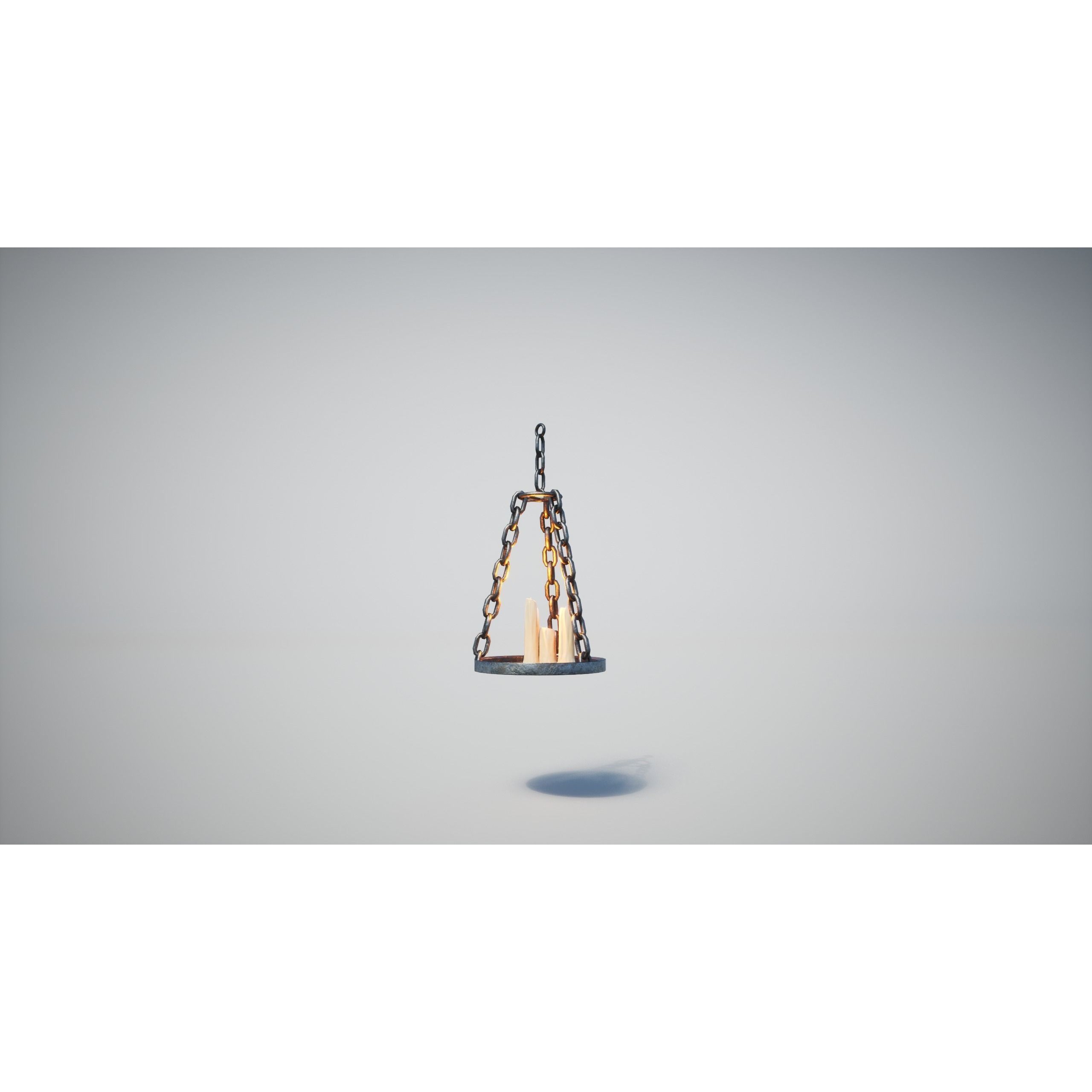 Medieval Lamp 3D Model – Low Poly PBR Game Asset, FBX, OBJ - View 9