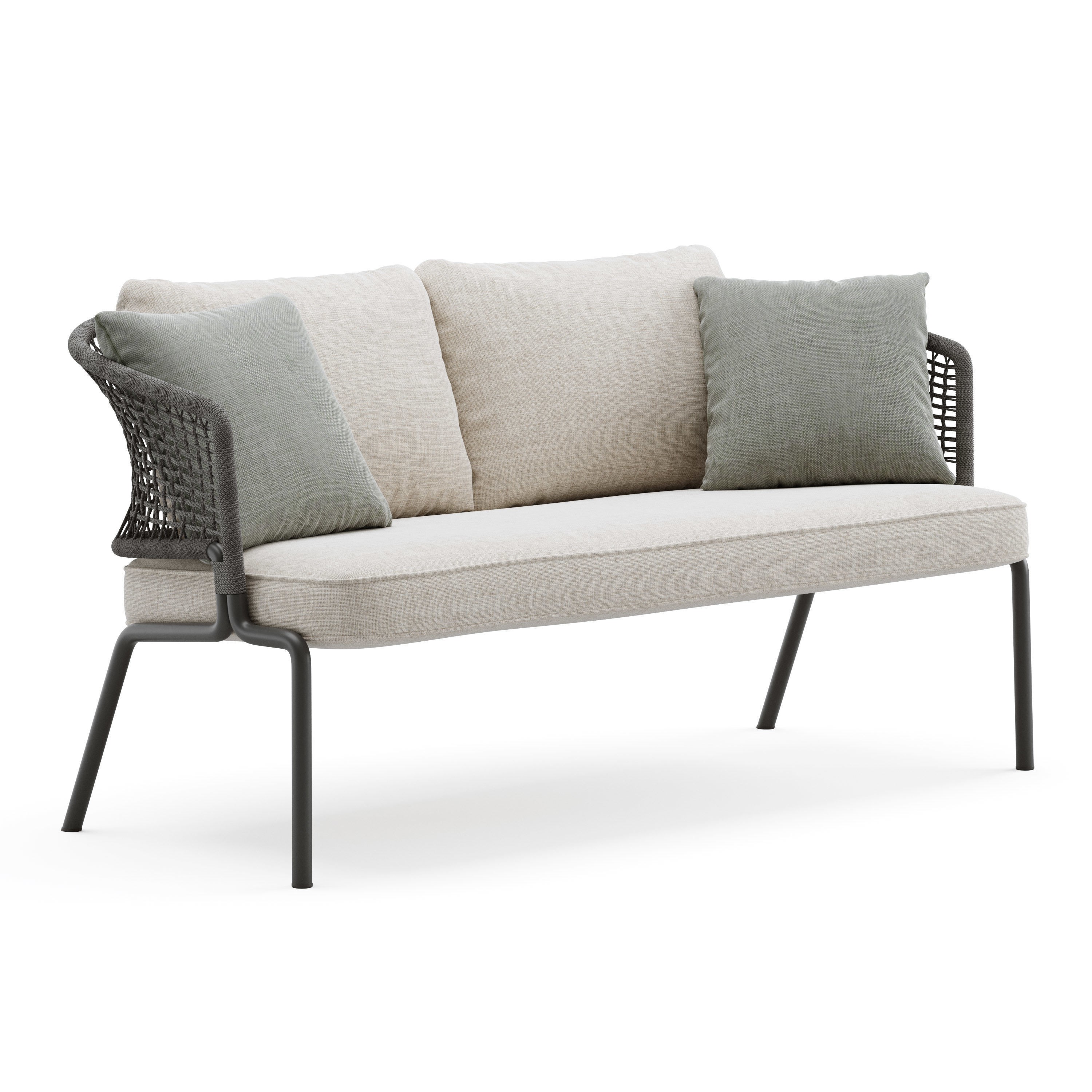Woven Sofa 3D Model – Outdoor Garden Furniture, FBX, PBR Textures - View 5