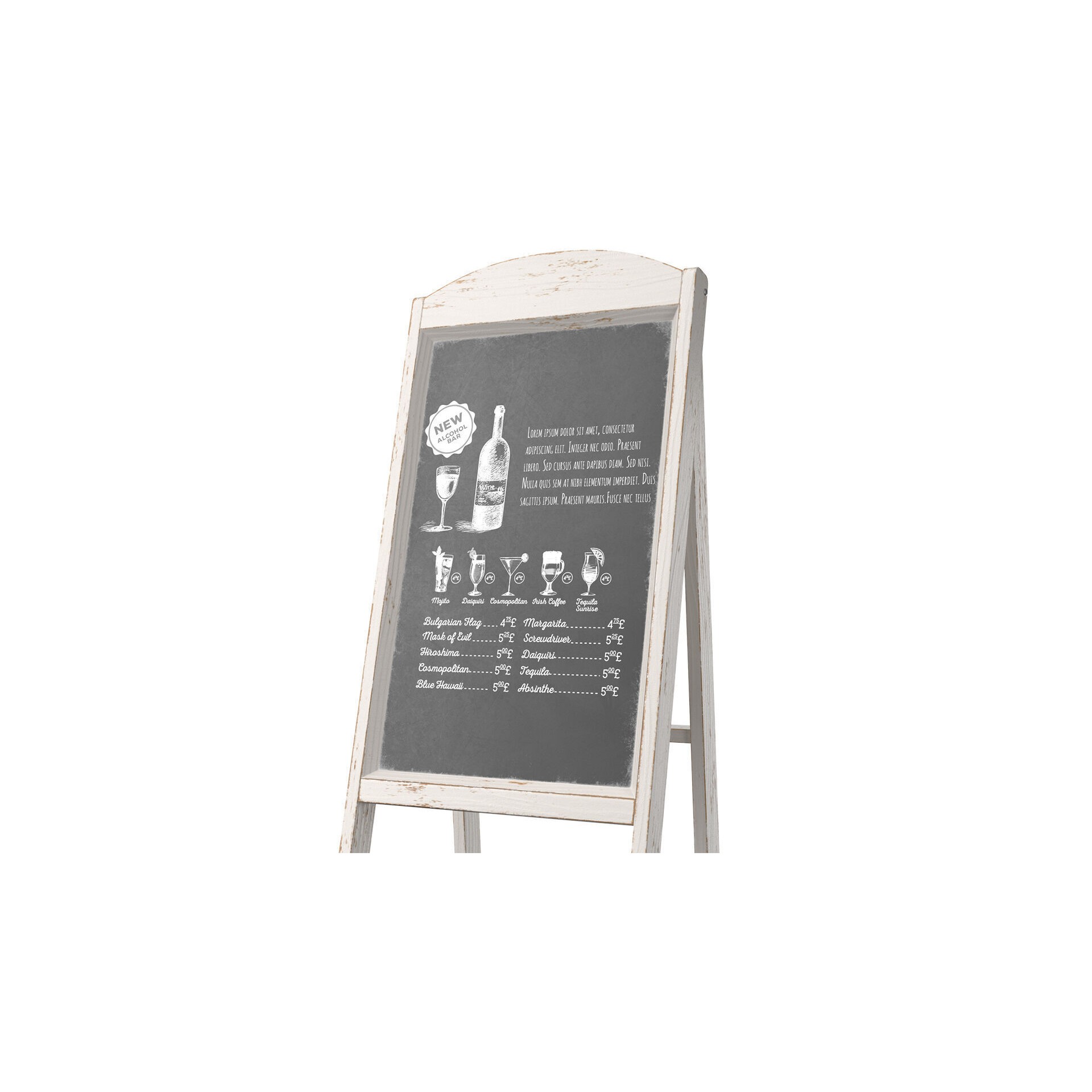 Menu Chalk 3D Model – PBR Textured Chalkboard for Restaurants - View 6