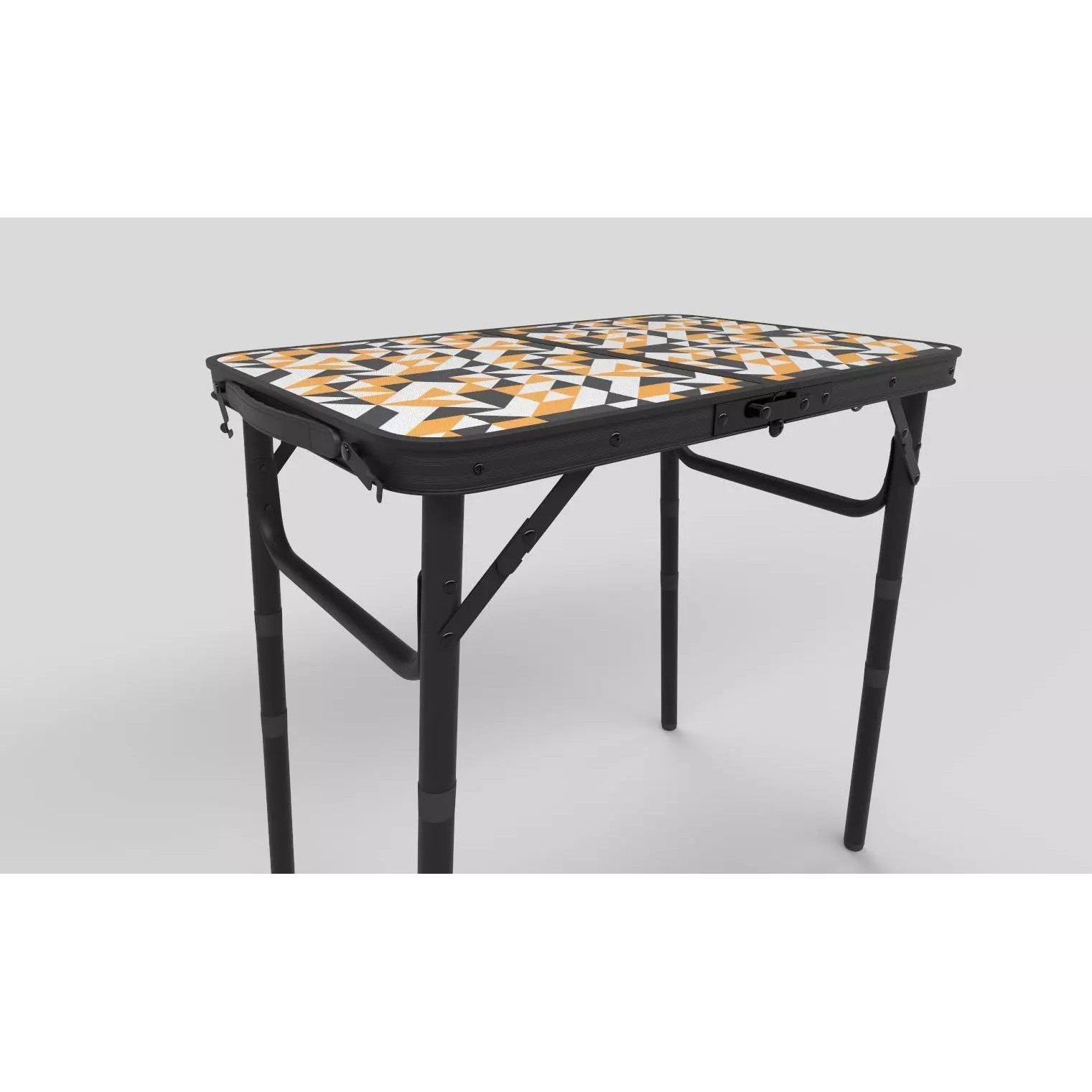 Folding Portable Table 3D Model – Floral Pattern, PBR Textures, FBX, OBJ - View 15