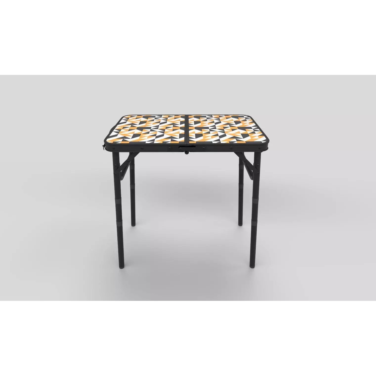 Folding Portable Table 3D Model – Floral Pattern, PBR Textures, FBX, OBJ - View 3