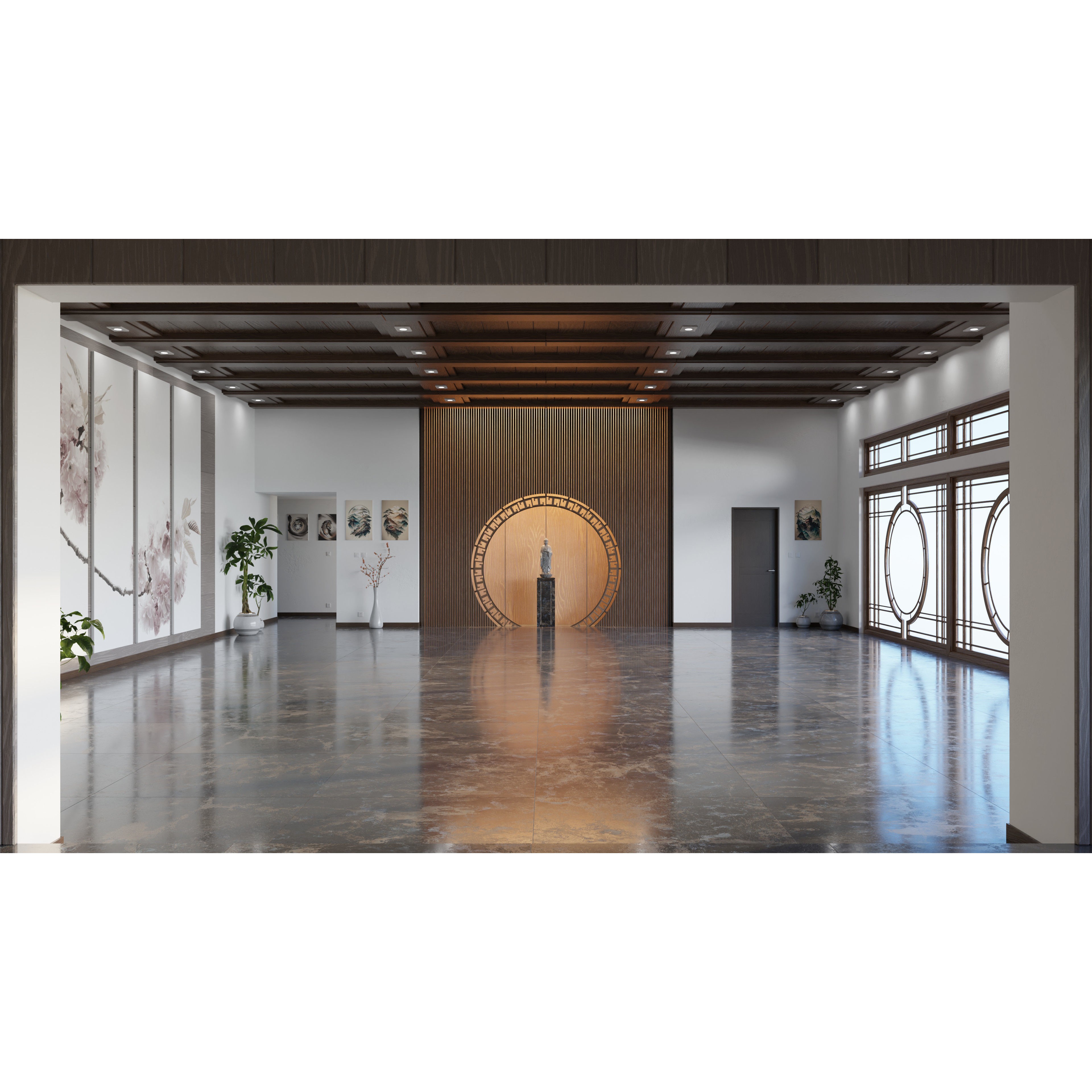 Modern Asian Style Living Room - HiPoly 3D Model - View 11