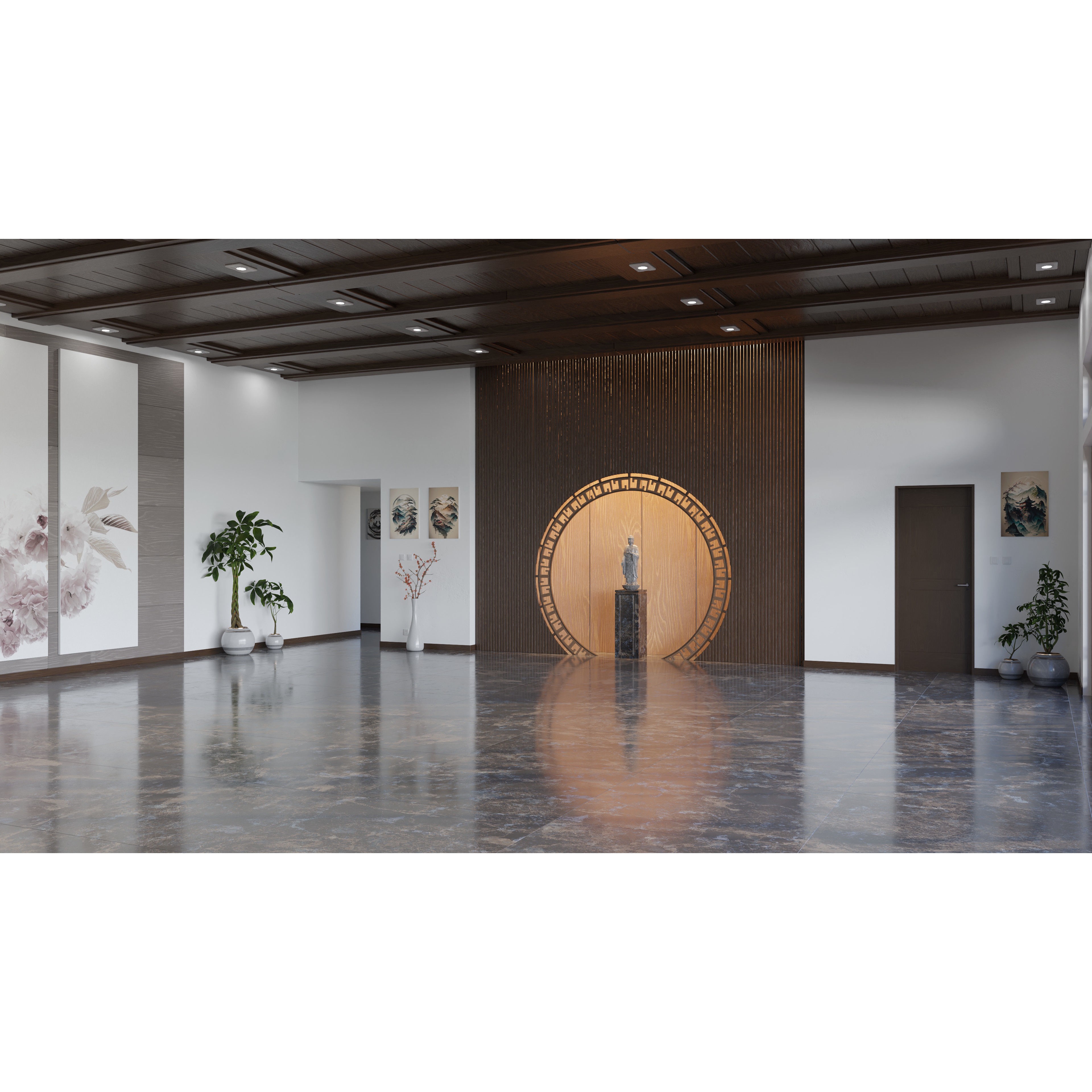 Modern Asian Style Living Room - HiPoly 3D Model - View 8