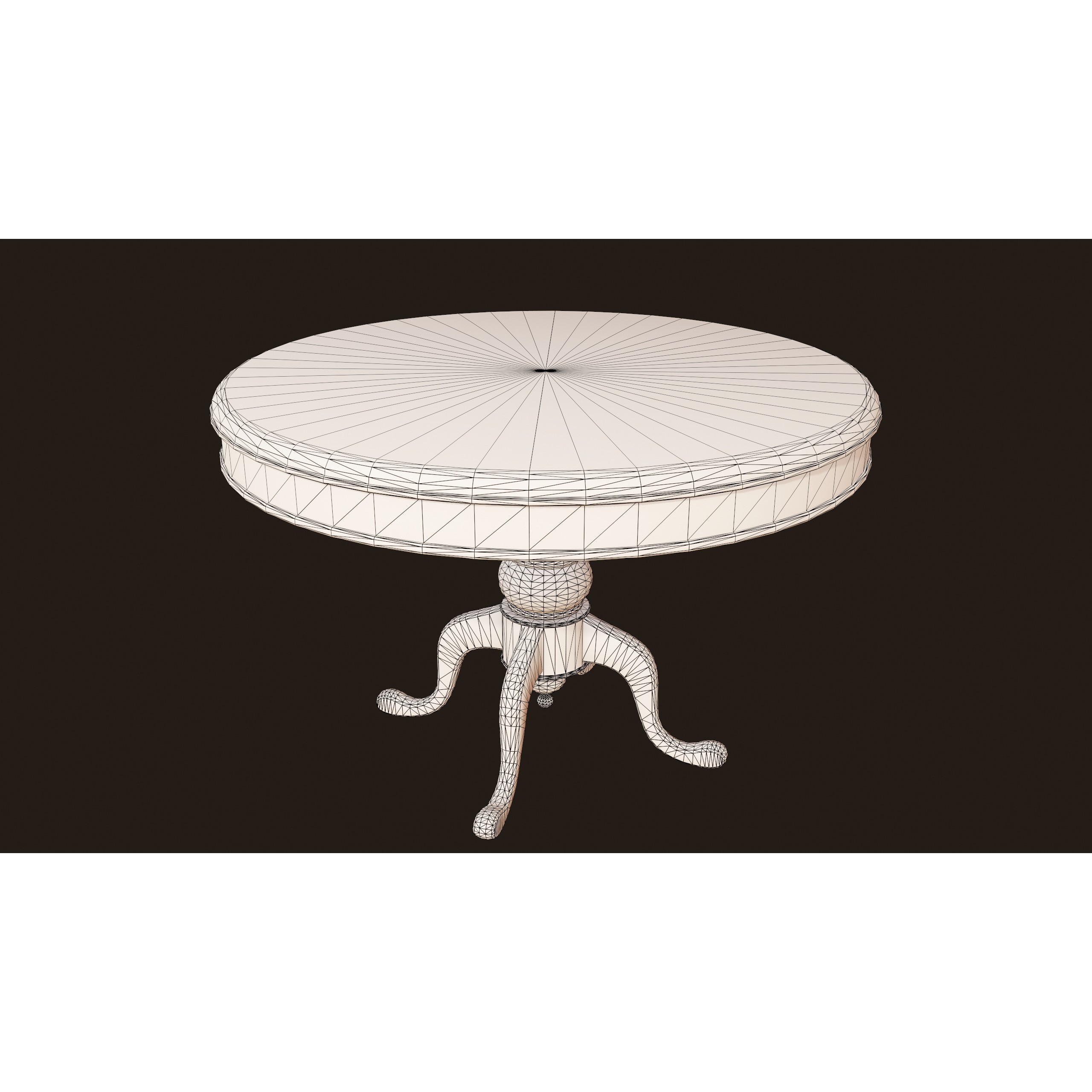 Vintage Table and Chair 3D Model – PBR Game Ready Low Poly Asset, FBX - View 10