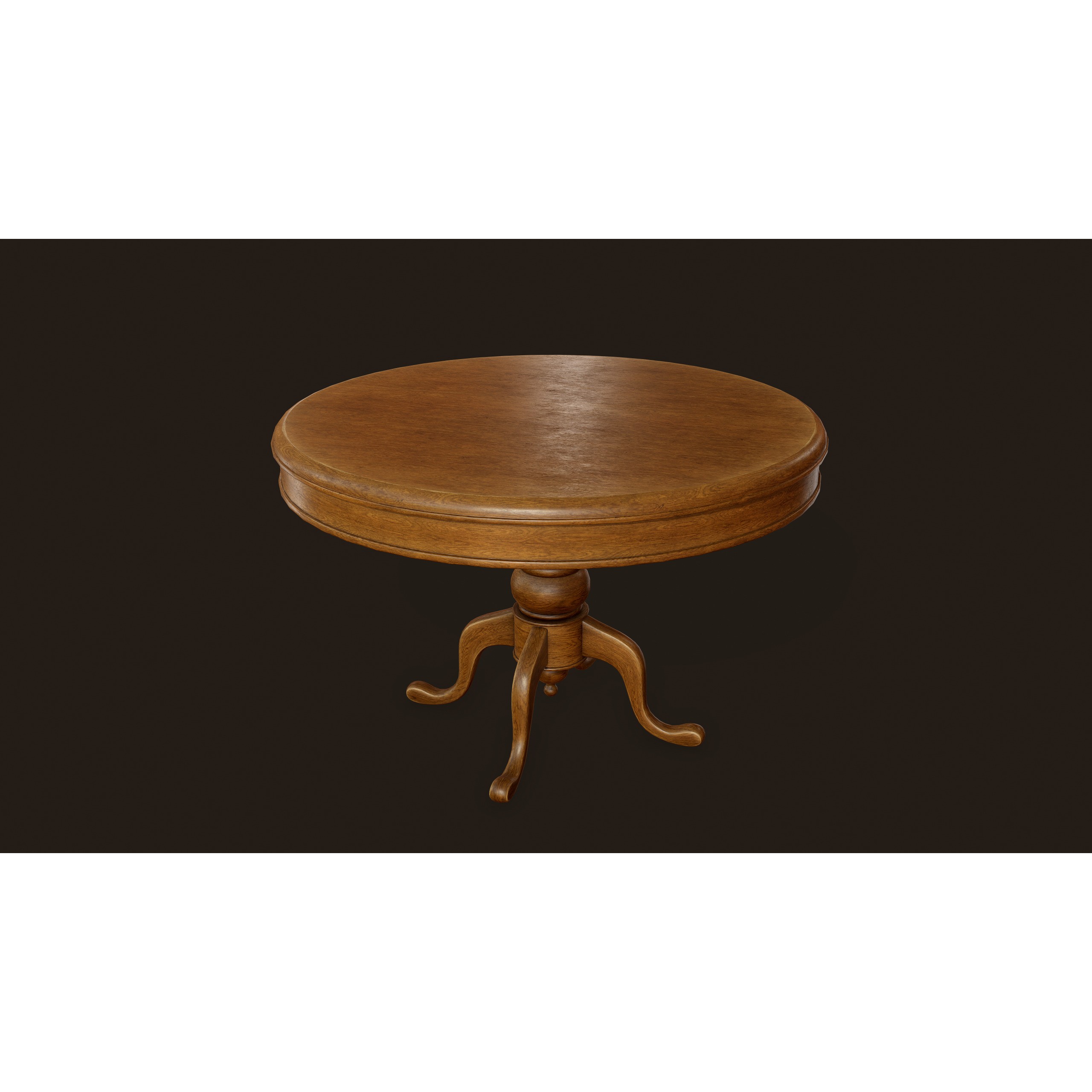 Vintage Table and Chair 3D Model – PBR Game Ready Low Poly Asset, FBX - View 4