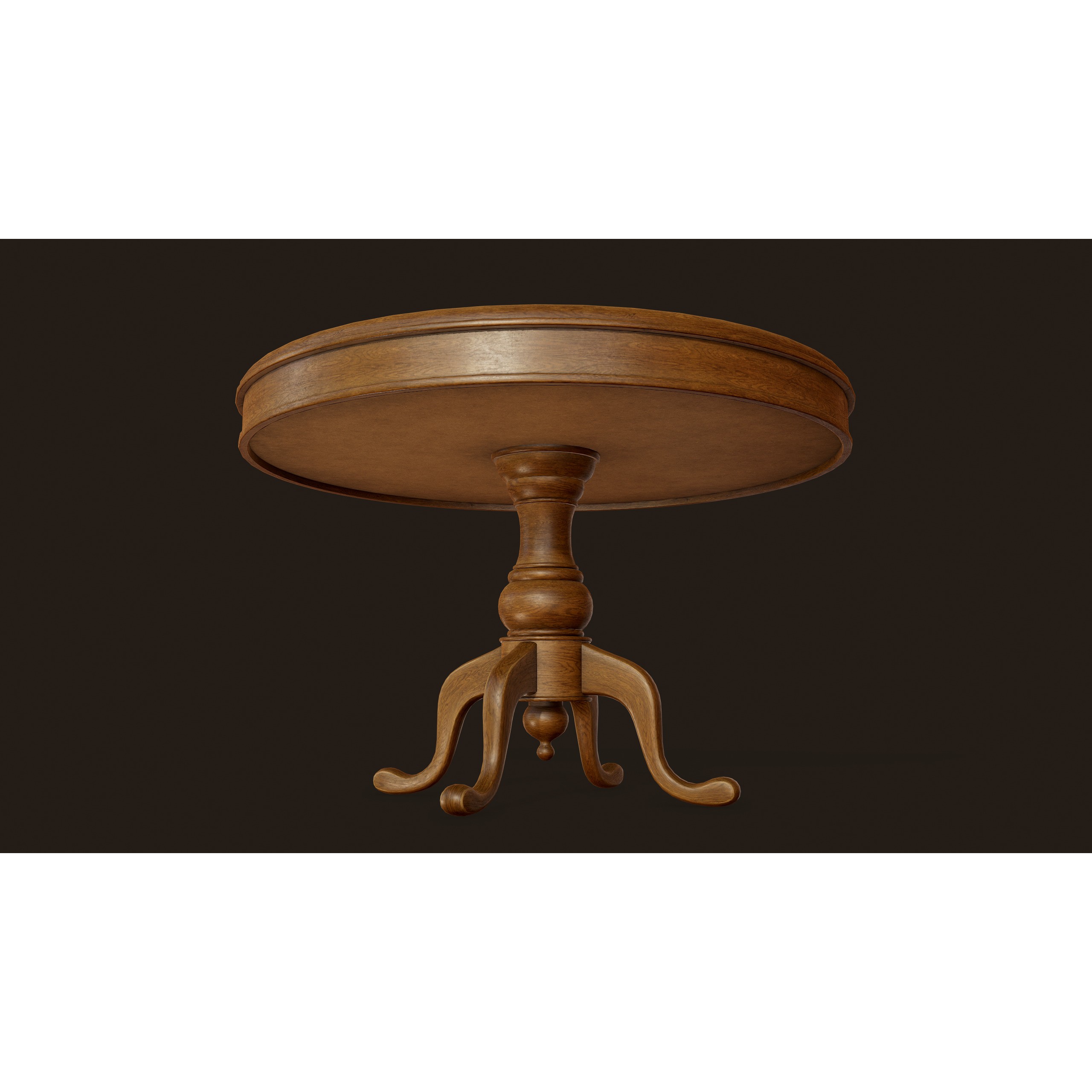 Vintage Table and Chair 3D Model – PBR Game Ready Low Poly Asset, FBX - View 5