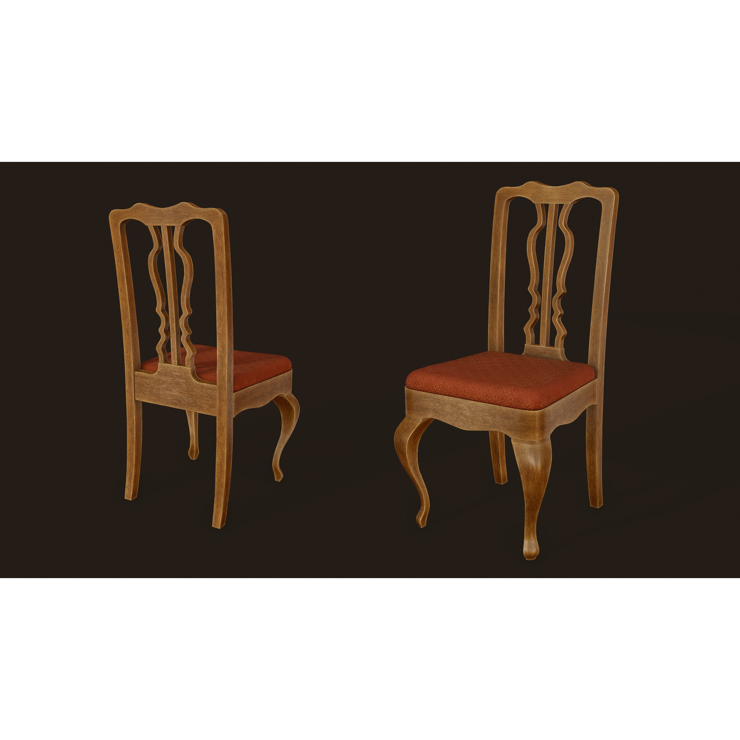 Vintage Table and Chair 3D Model – PBR Game Ready Low Poly Asset, FBX - View 8