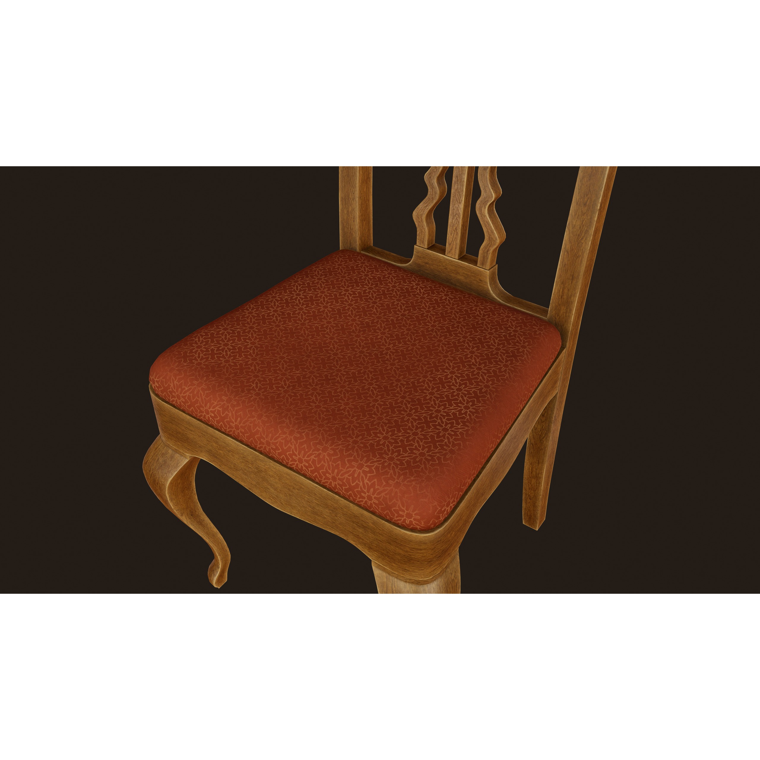 Vintage Table and Chair 3D Model – PBR Game Ready Low Poly Asset, FBX - View 9