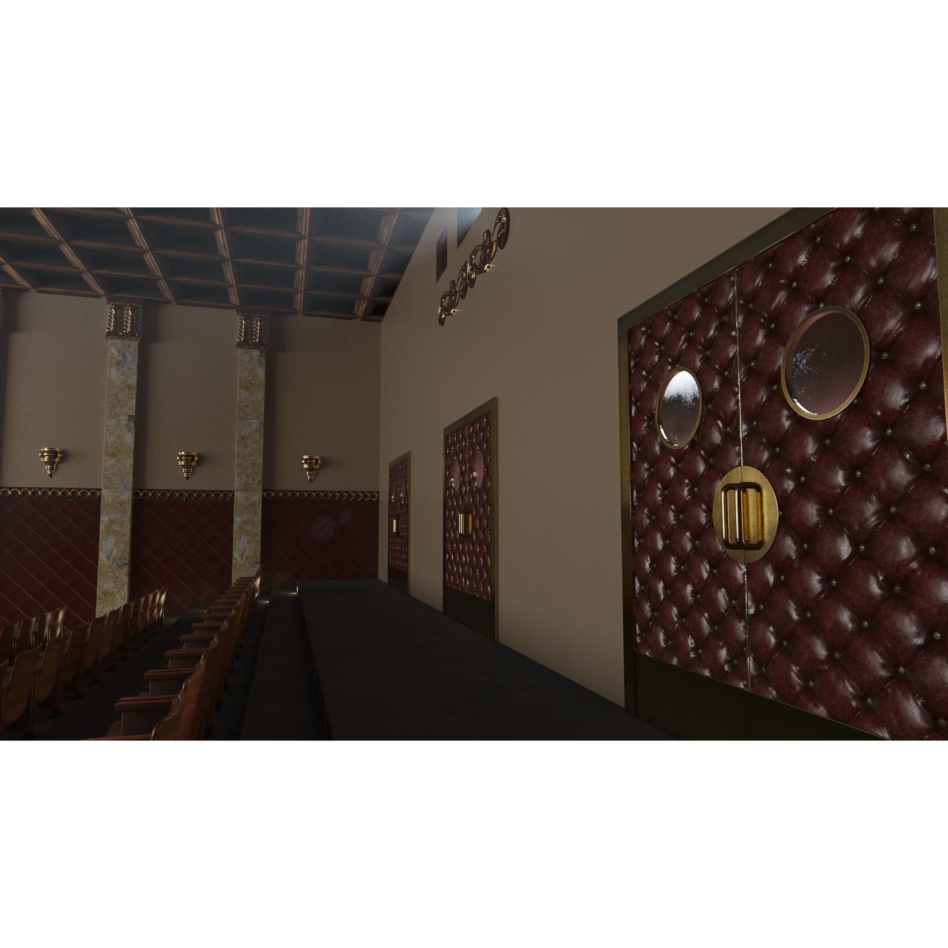 Classic Movie Theater Interior 3D Model – High Poly PBR Asset, FBX - View 12