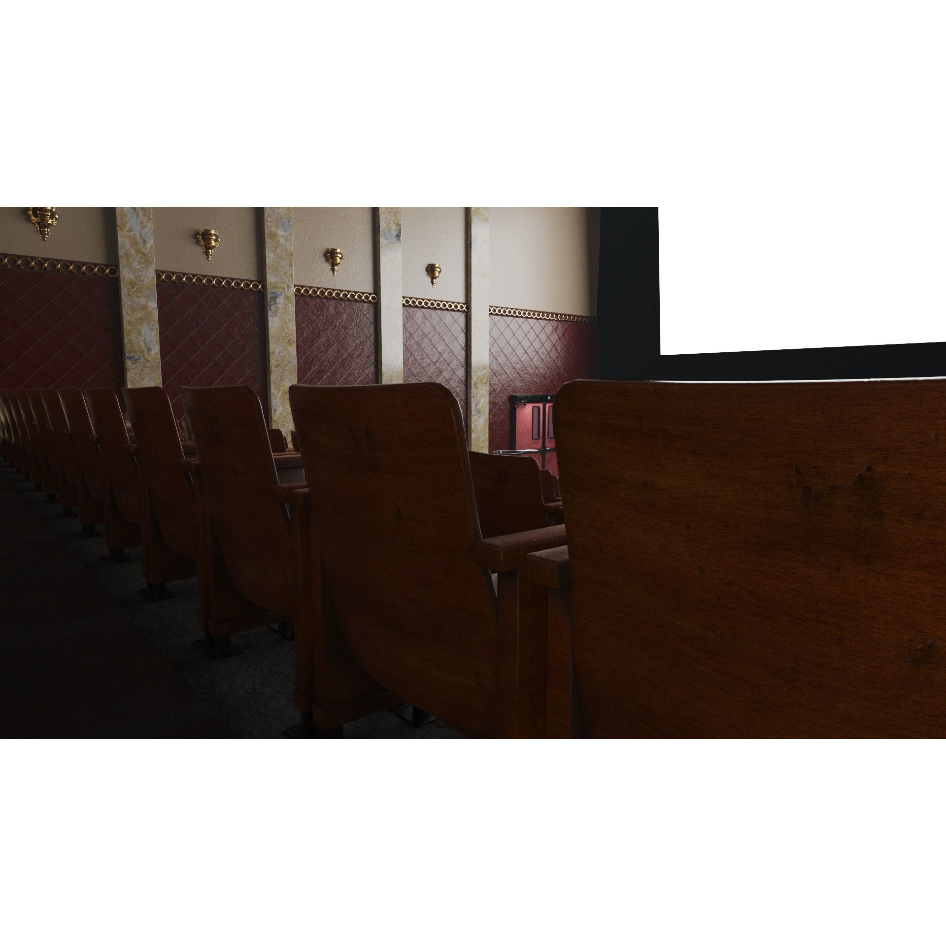Classic Movie Theater Interior 3D Model – High Poly PBR Asset, FBX - View 13