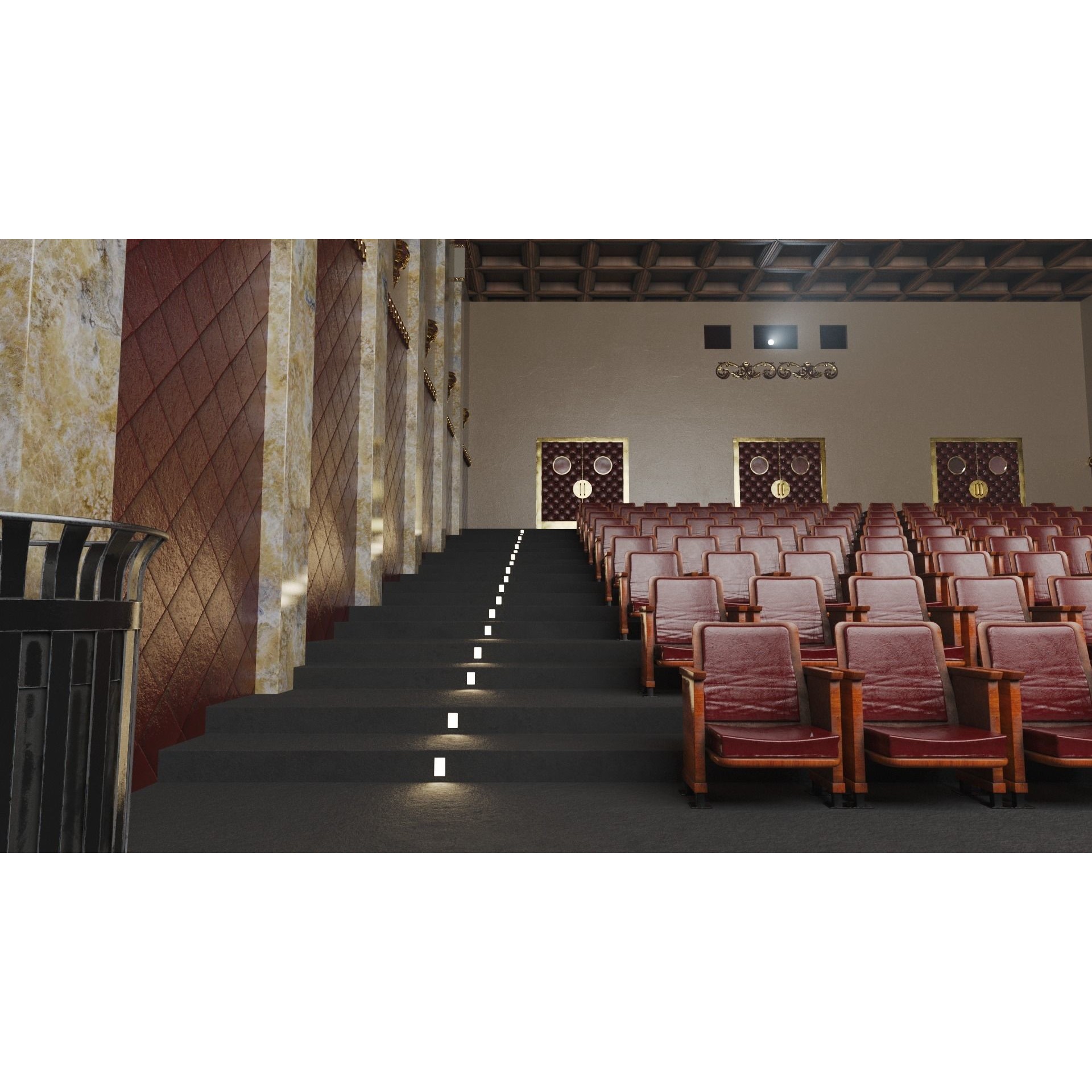Classic Movie Theater Interior 3D Model – High Poly PBR Asset, FBX - View 15