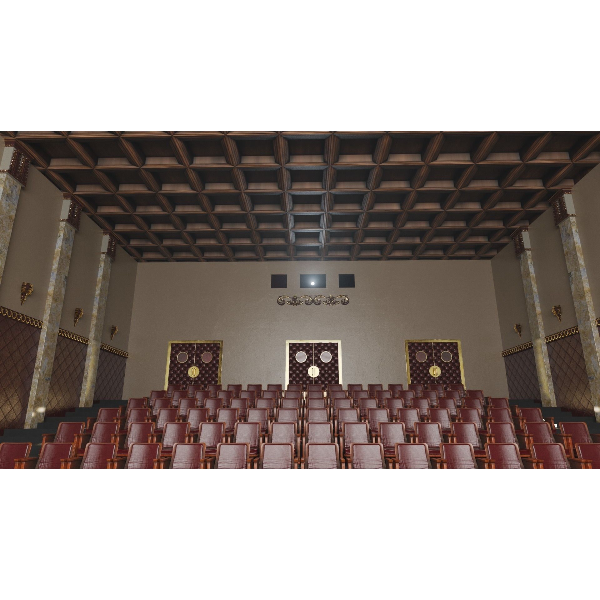 Classic Movie Theater Interior 3D Model – High Poly PBR Asset, FBX - View 17
