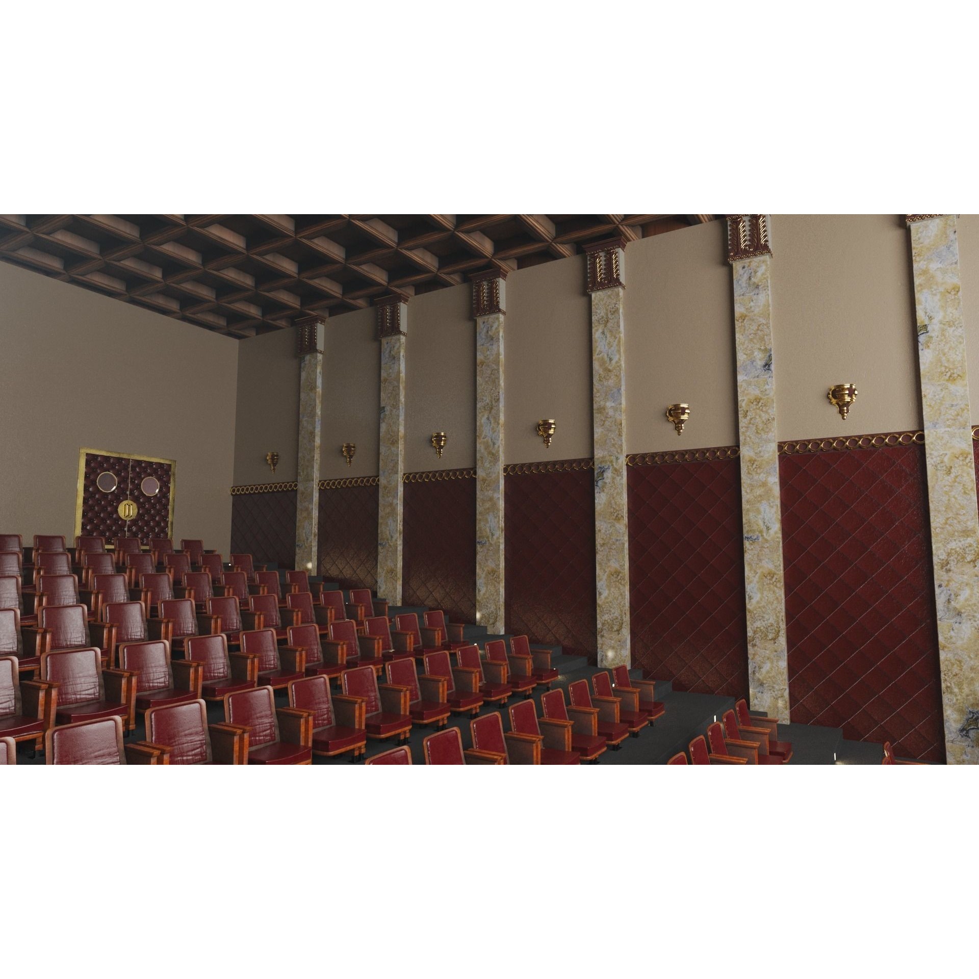 Classic Movie Theater Interior 3D Model – High Poly PBR Asset, FBX - View 18