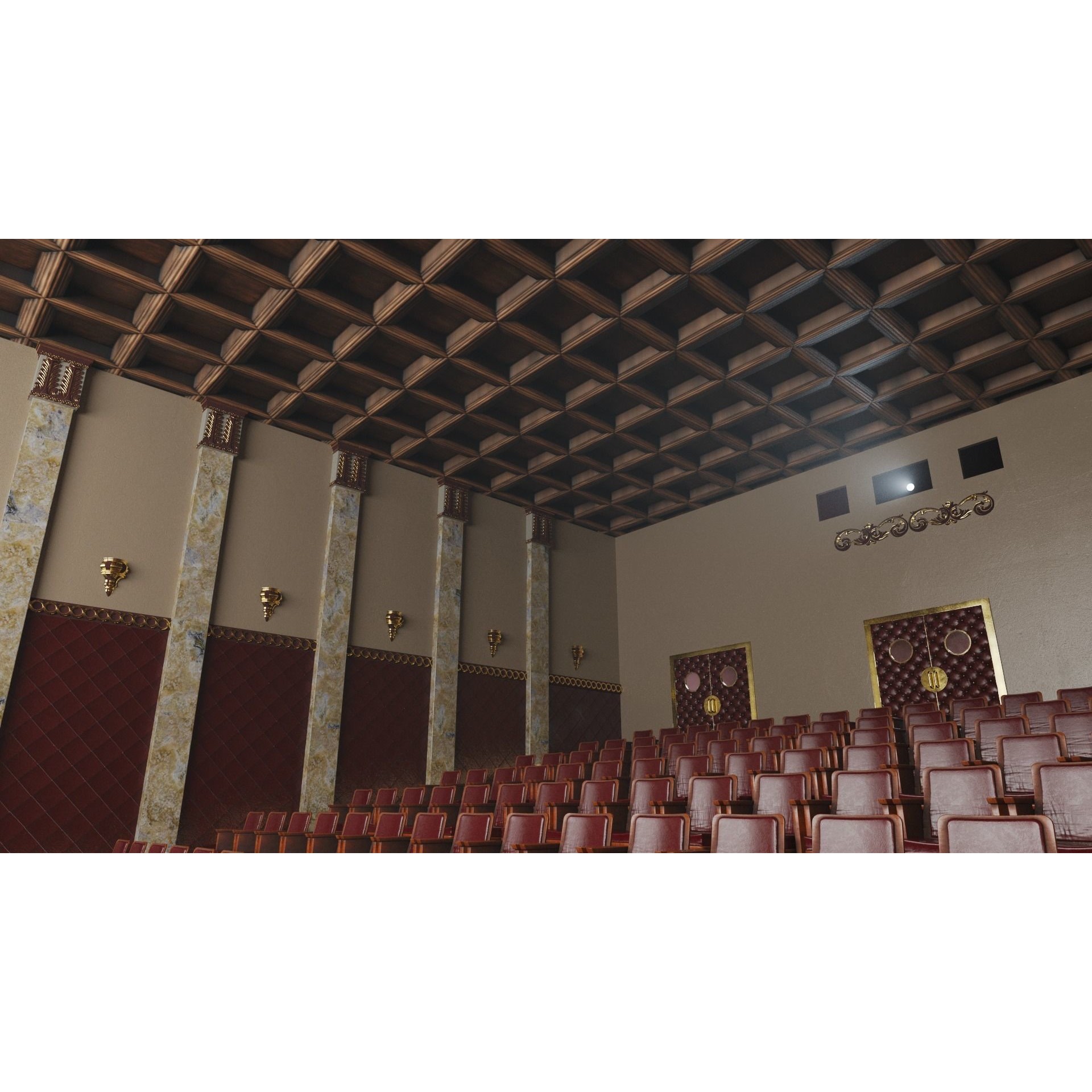 Classic Movie Theater Interior 3D Model – High Poly PBR Asset, FBX - View 20