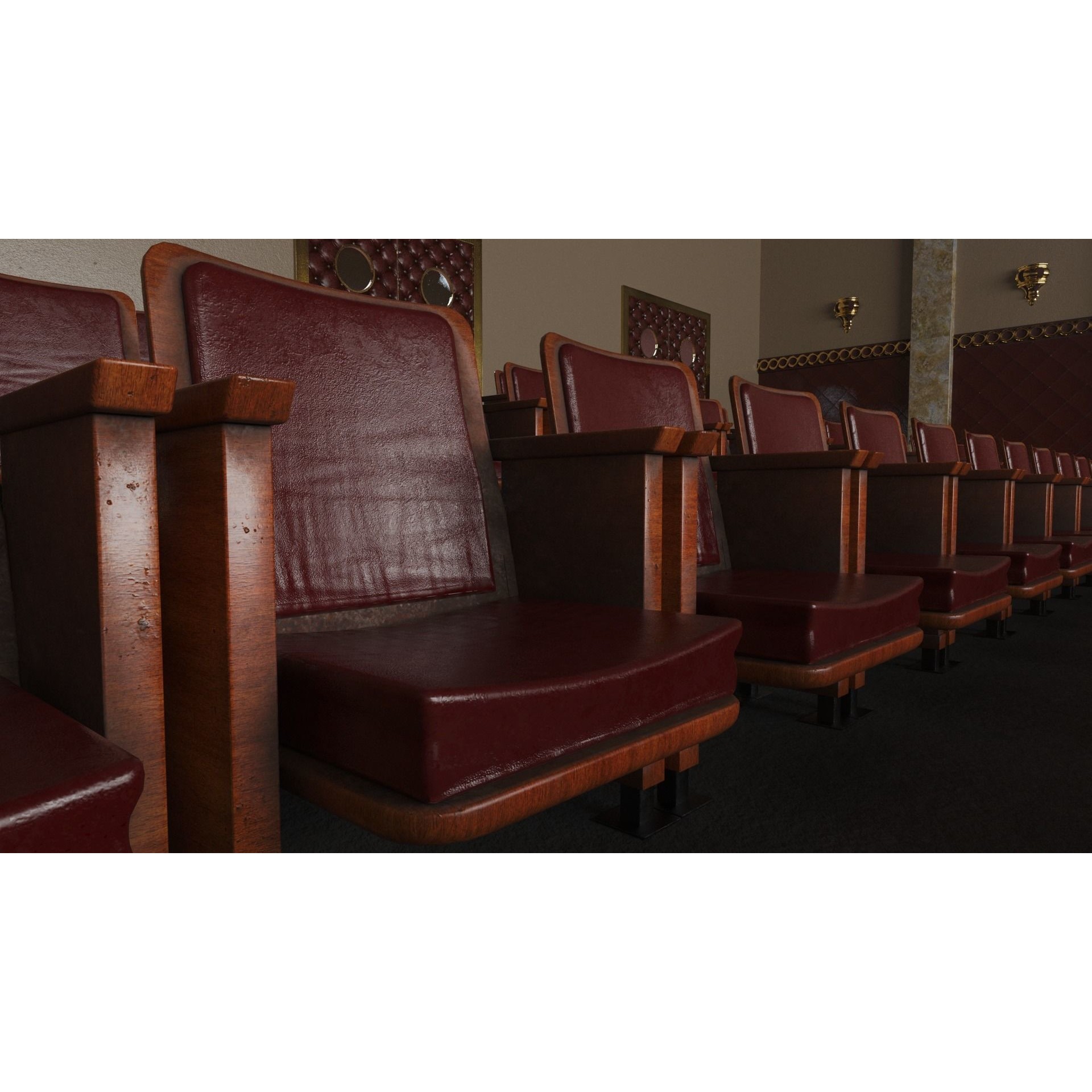 Classic Movie Theater Interior 3D Model – High Poly PBR Asset, FBX - View 22