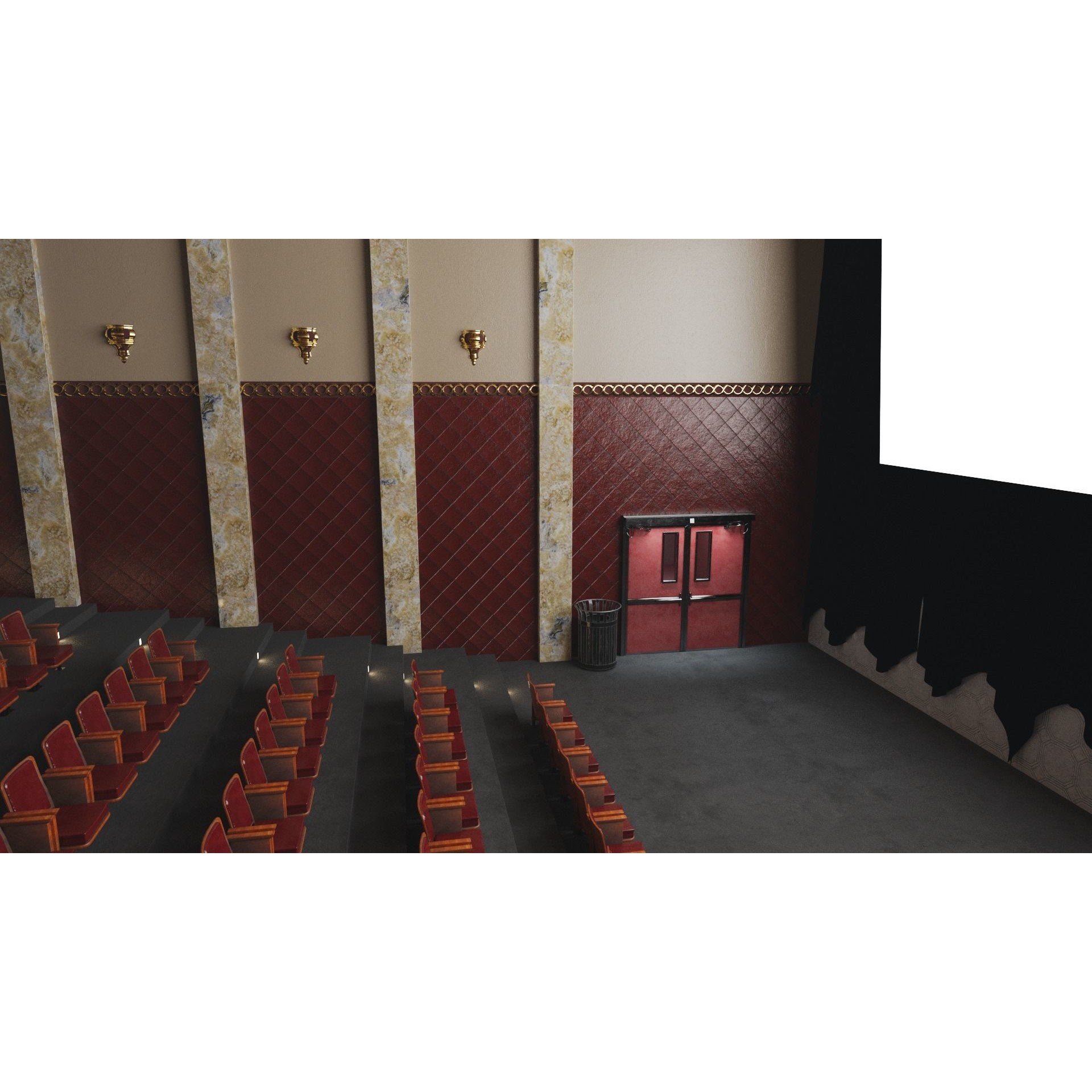 Classic Movie Theater Interior 3D Model – High Poly PBR Asset, FBX - View 24