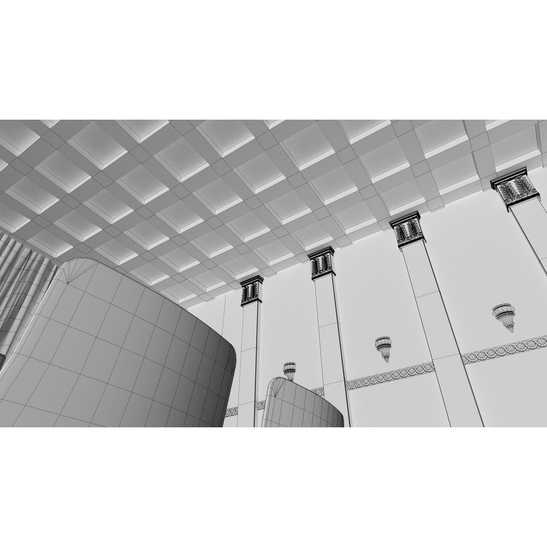 Classic Movie Theater Interior 3D Model – High Poly PBR Asset, FBX - View 38