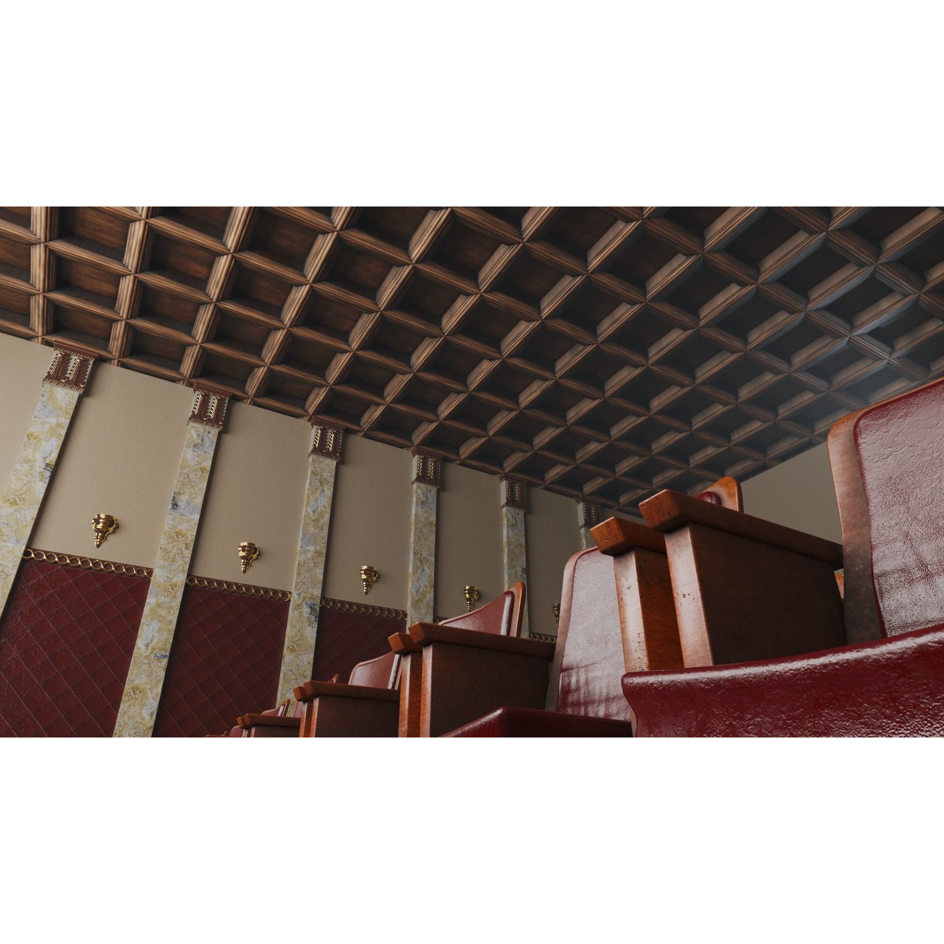 Classic Movie Theater Interior 3D Model – High Poly PBR Asset, FBX - View 4