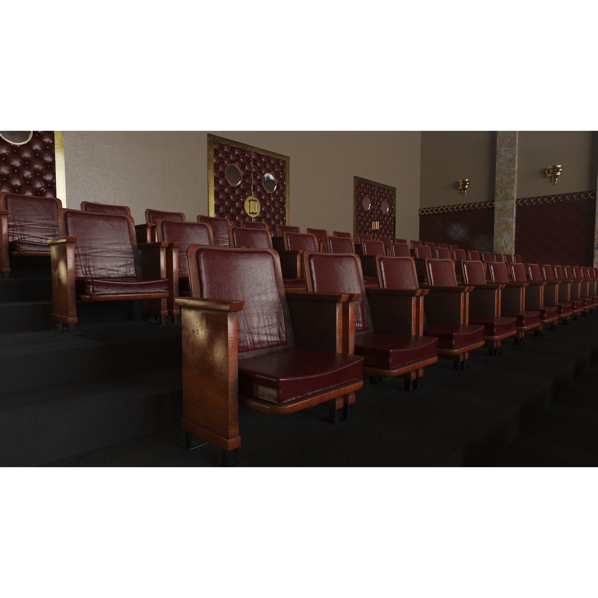 Classic Movie Theater Interior 3D Model – High Poly PBR Asset, FBX - View 9